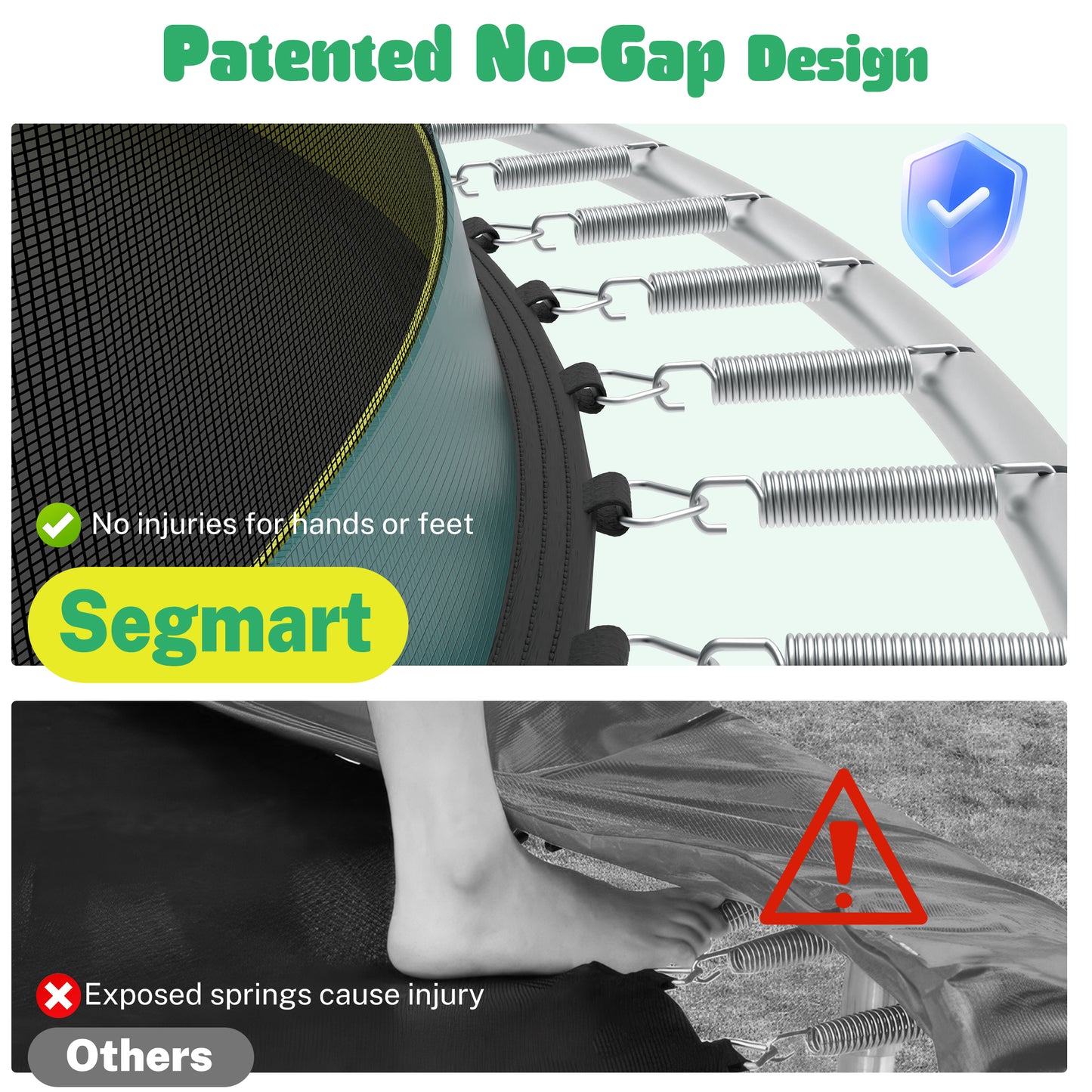 12FT Trampoline Outdoor with No-gap Design, SHINPT Trampoline for Kids Indoor, Outdoor Play Equipment with Basketball Hoop, Toddler Trampoline with Enclosure Net, Recreational Trampoline for Gift