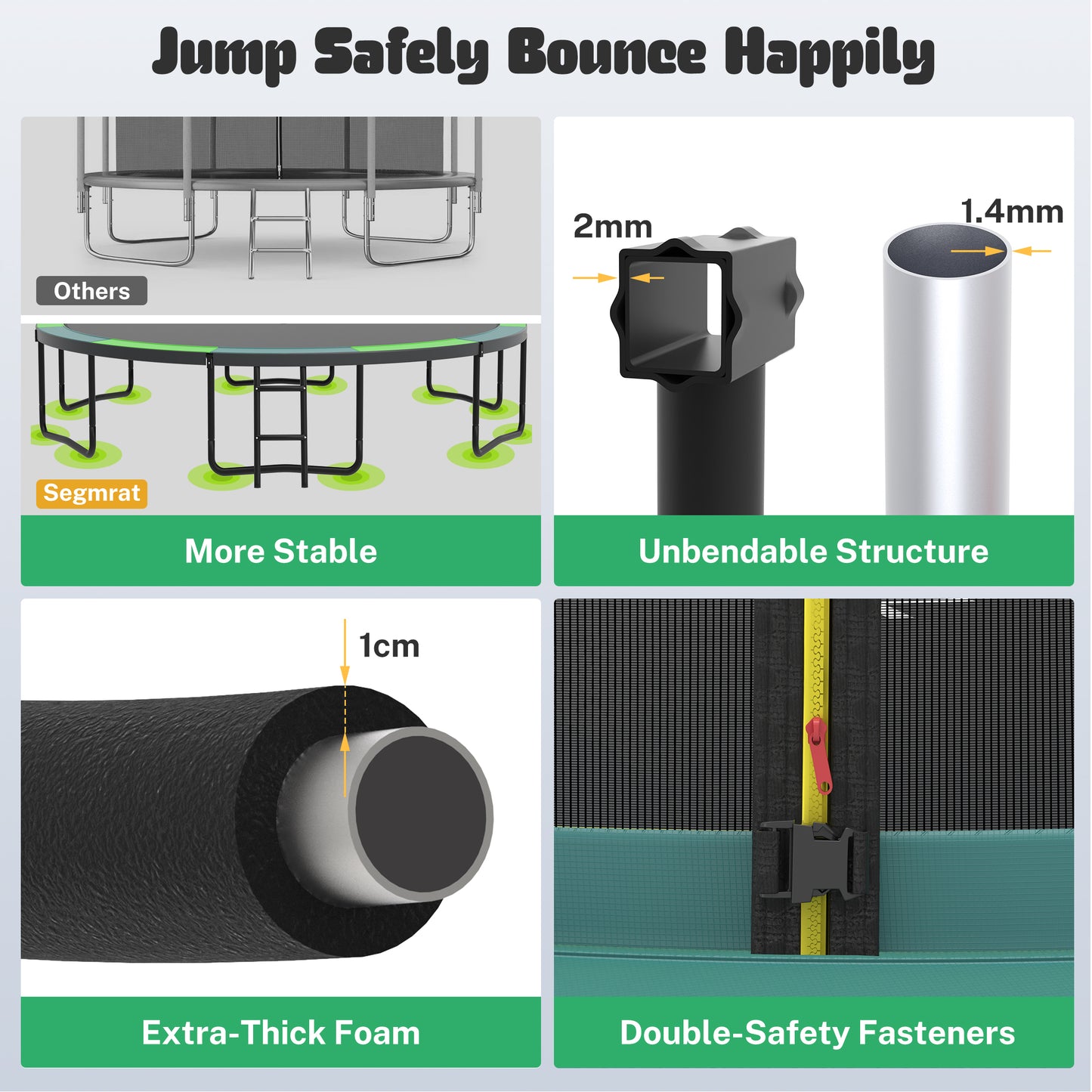 12FT Trampoline Outdoor with No-gap Design, SHINPT Trampoline for Kids Indoor, Outdoor Play Equipment with Basketball Hoop, Toddler Trampoline with Enclosure Net, Recreational Trampoline for Gift