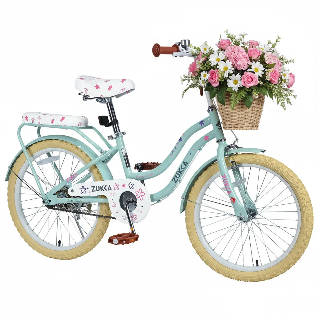 20 inch Girls Bike for 7-10 Years Old Kids, SHINPT Kids Bicycle with Basket & Lightweight, Comfortable City Bikes with Rear Rack and Basket, Green