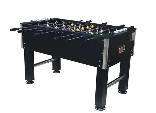 55" Competition Sized Soccer Foosball Table with Wood PVC and 2 Balls, Wooden Multi Game Table with Competition Quality for Family, Kids and Adults, Black