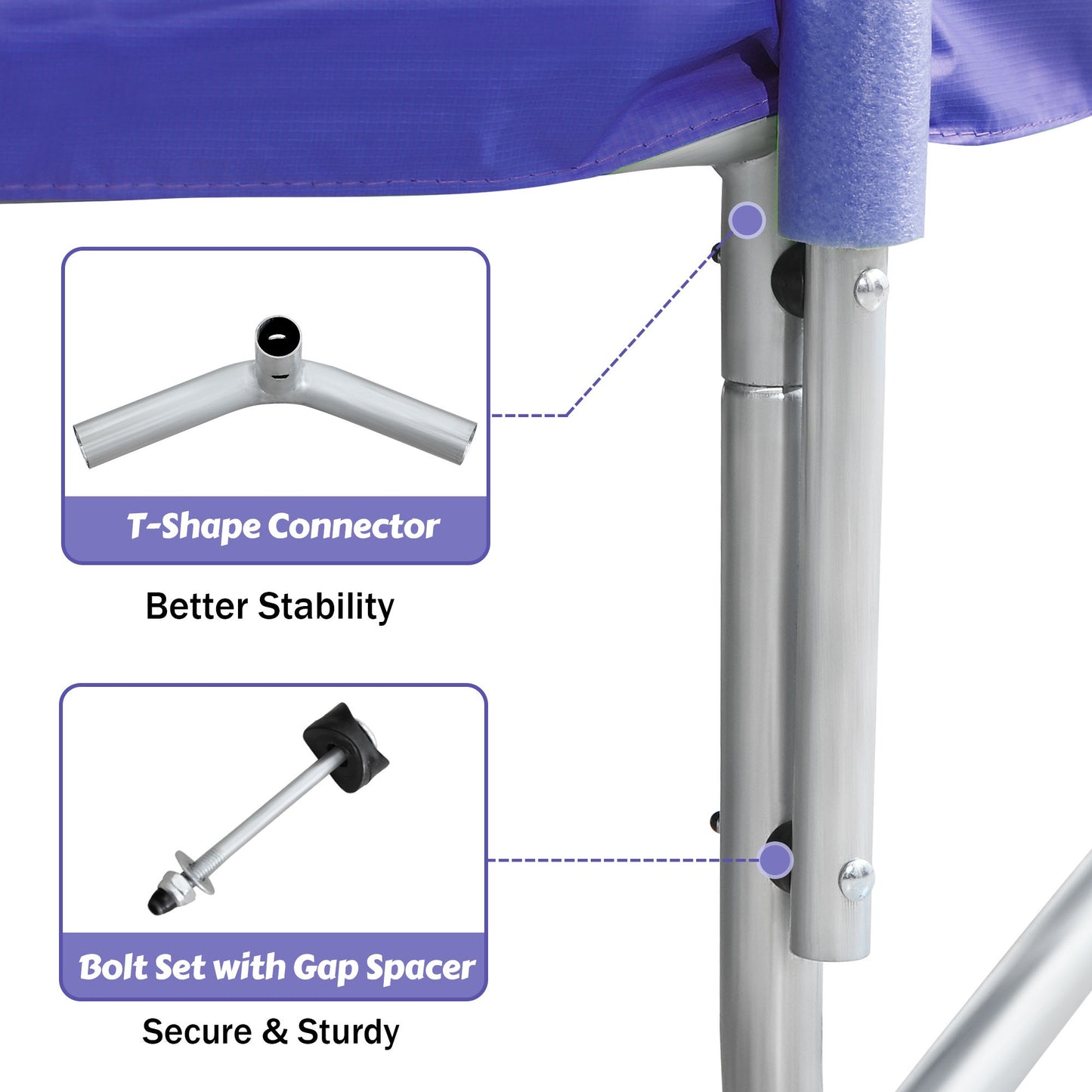 7 FT Trampoline for Kids Age3-12, SHINPT Round Recreational Trampolines with Safety Enclosure Net, Mini Outdoor Trampoline with Slide and Ladder, Easy Assembly, Outdoor, Indoor