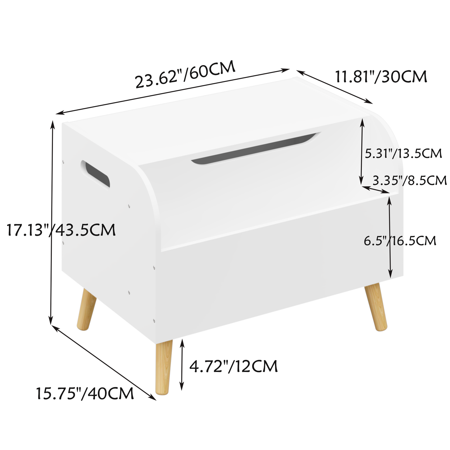 Kids Toy Chest for Boys and Girls, SHINPT Kids Toy Storage, Wooden Toy Box Storage with Lid, White Toy Box with Safety Hinges, Toy Chest Bench for Bedroom, Stylish Storage Organizer for Toys