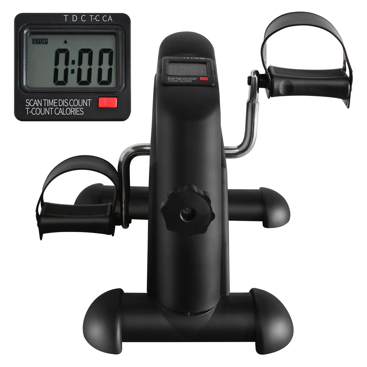 SHINPT Health & Fitness Dual Function Under Desk Pedal Exerciser, Portable Indoor Cardio Mini Exercise Bike with Electronic Display and Instep Restraint Strap, Arm/Leg Cycle for Office, Home or Rehab