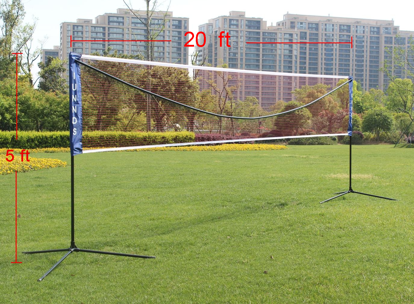 SHINPT Badminton Net, Height Adjustable Kids Volleyball Net, Foldable Nylon Net 10 ft/14 ft/20 ft Wide, Tennis Net, Small Pickleball Net for Backyard Game and Indoor Outdoor Use, Easy Setup