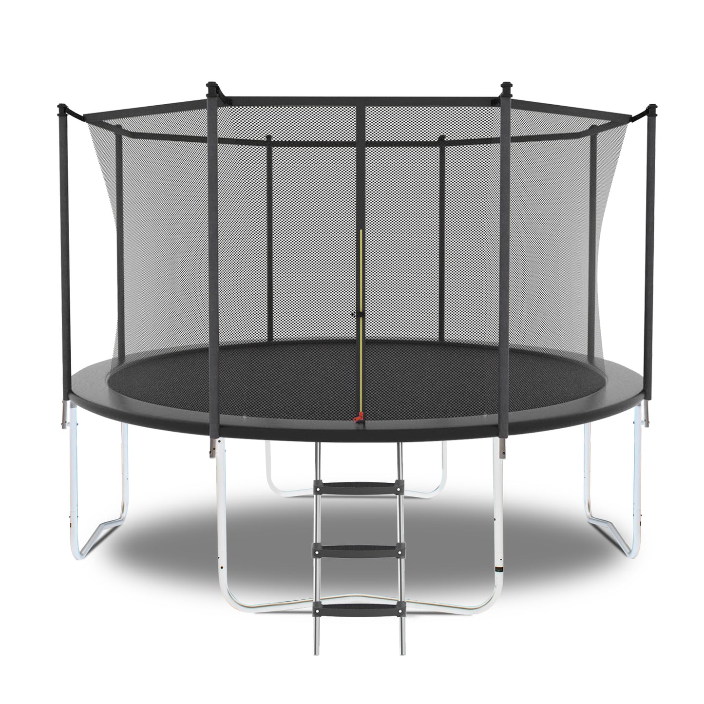 8FT 10FT 14FT 16FT Outdoor Trampoline with Enclosure Net and Ladder, Recreational Trampolines for Kids and Adults, Heavy Duty Jumping Mat and Spring Cover Padding, ASTM Approval