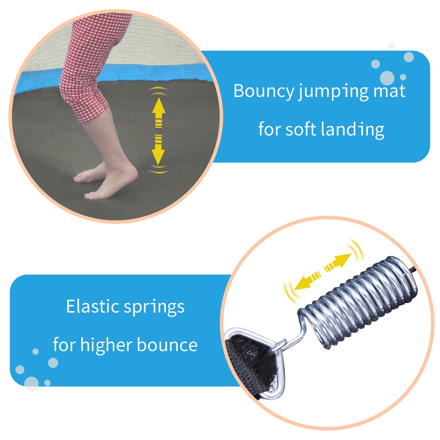 55'' Toddlers Trampoline with Safety Enclosure Net and Ocean Balls, Indoor Outdoor Mini Trampoline for Kids Age2-9, Entertainment Trampoline for Backyard, Patio