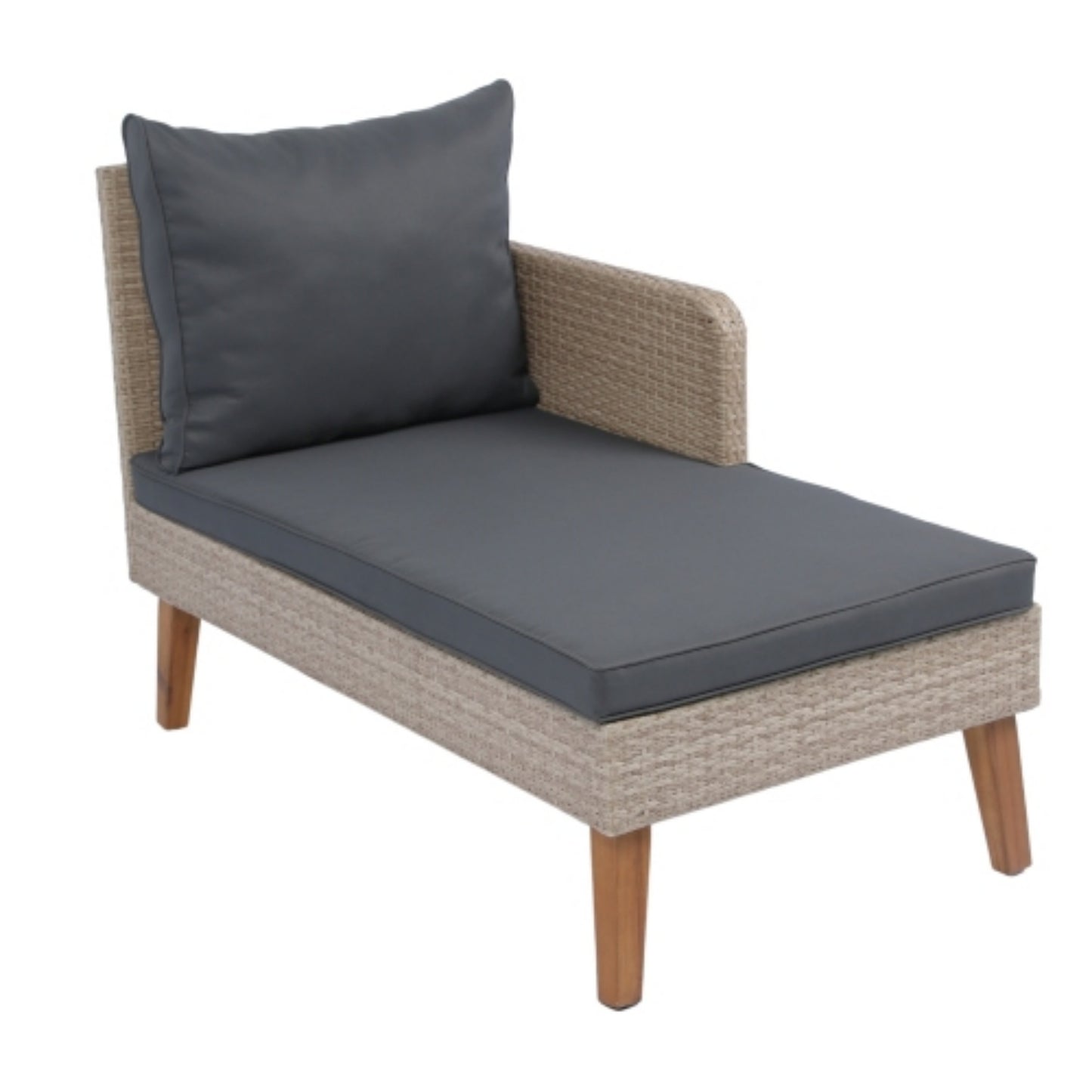 Outdoor Patio Furniture Sets, Wicker Patio Sectional Sets 3-Piece, All Weather Wicker Rattan Patio Seating L-Shaped Sofas with Wicker Coffee Table and Cushion, Dark Grey