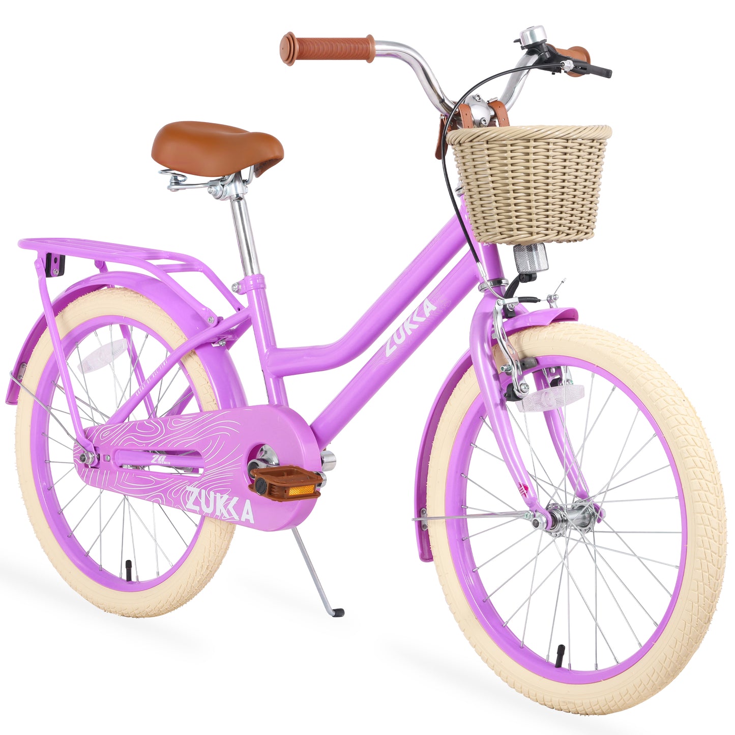 20 inch Girls Bike for 7-10 Years Old Kids, SHINPT Kids Bicycle with Basket & Lightweight, Comfortable City Bikes with Rear Rack and Basket, Pink