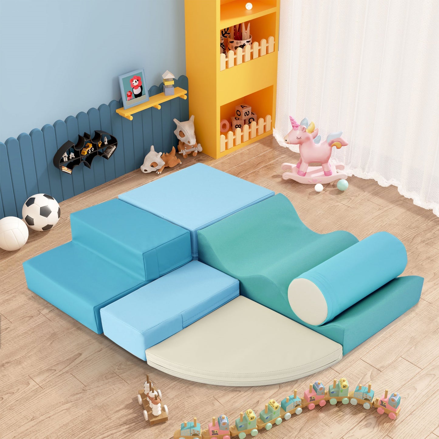 Climbing Toys for Toddlers 1-3 Inside, 6PCS Foam Climbing Blocks Set for Playroom, Jungle Gyms for Baby Indoor, Soft Play Climbing Crawling Toys for Toddlers, Infant, Kids, Pre-school