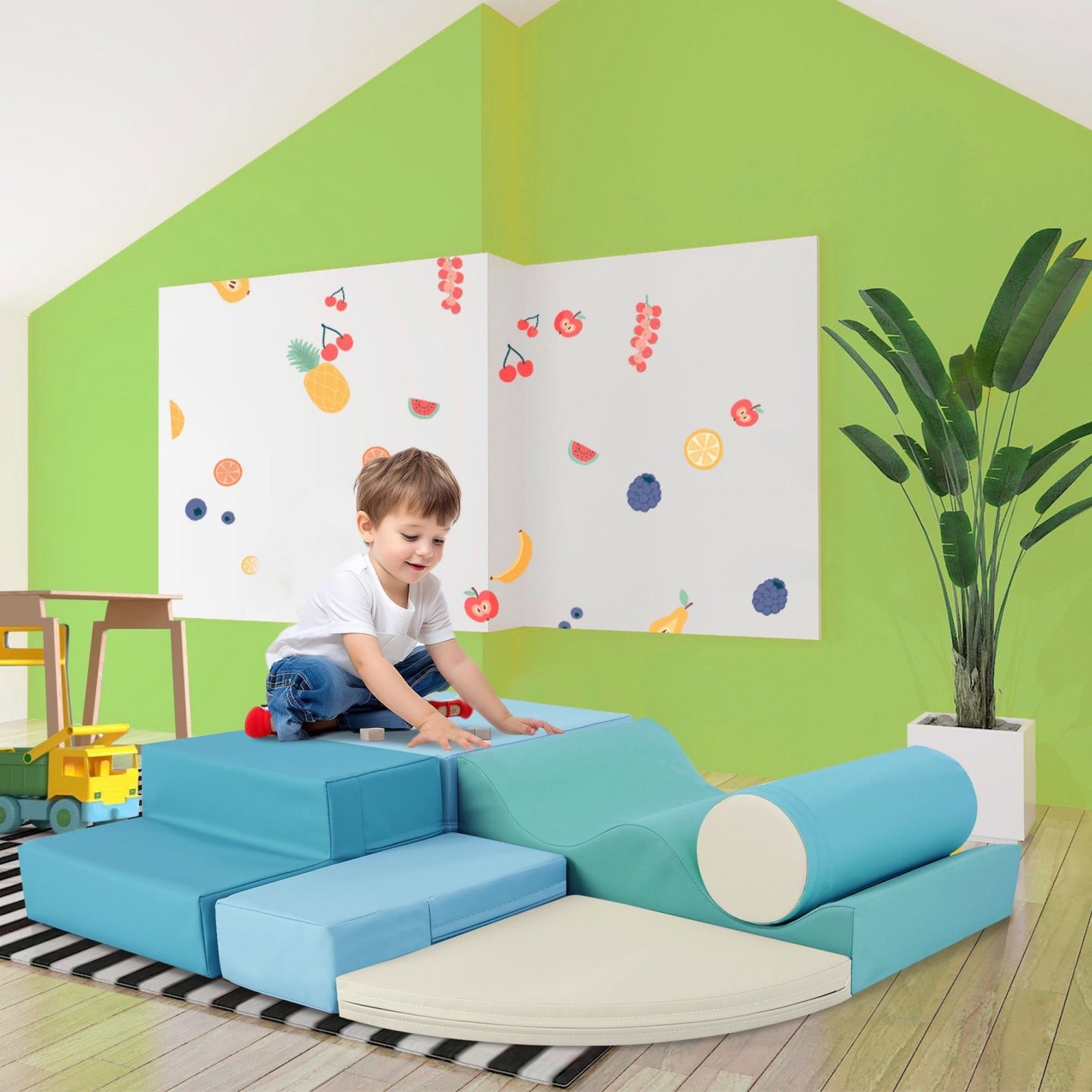 Climbing Toys for Toddlers 1-3 Inside, 6PCS Foam Climbing Blocks Set for Playroom, Jungle Gyms for Baby Indoor, Soft Play Climbing Crawling Toys for Toddlers, Infant, Kids, Pre-school