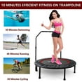 40" Rebounder Trampoline for Adults, BTMWAY Mini Trampoline for Adults & Kids, Fitness Trampoline Indoor, Exercise Trampoline with Safety Pad, Foldable Trampoline Max. Load 330LBS