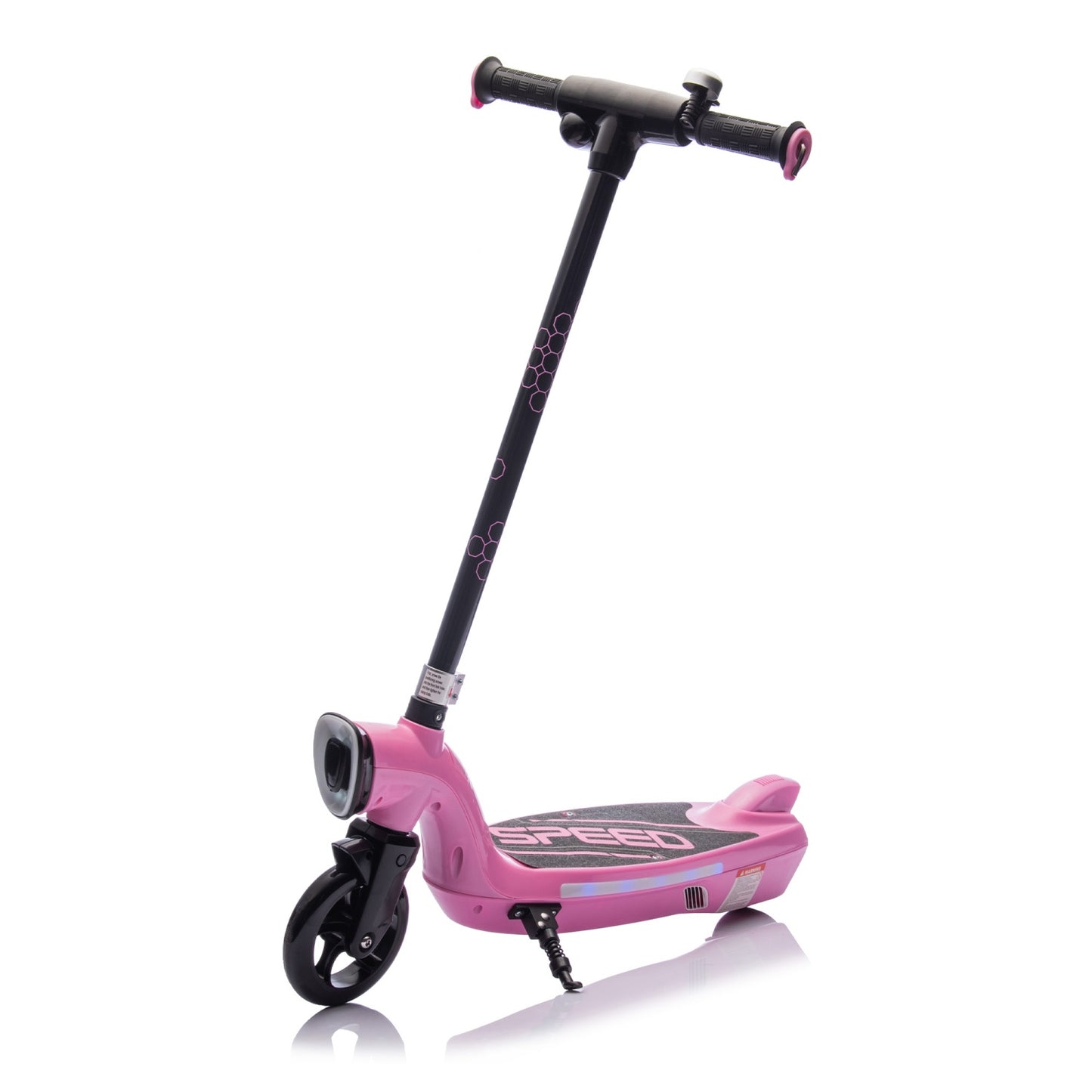 Electric Scooter for Kid 6-12, BTMWAY Sport Scooters with Colorful LED Lights and 6.84 MPH Speed, Lightweight Electric Scooter with Kickstand, Scooter Bell,  Rear Brake, Wider Pedal, Non-Slip Handle