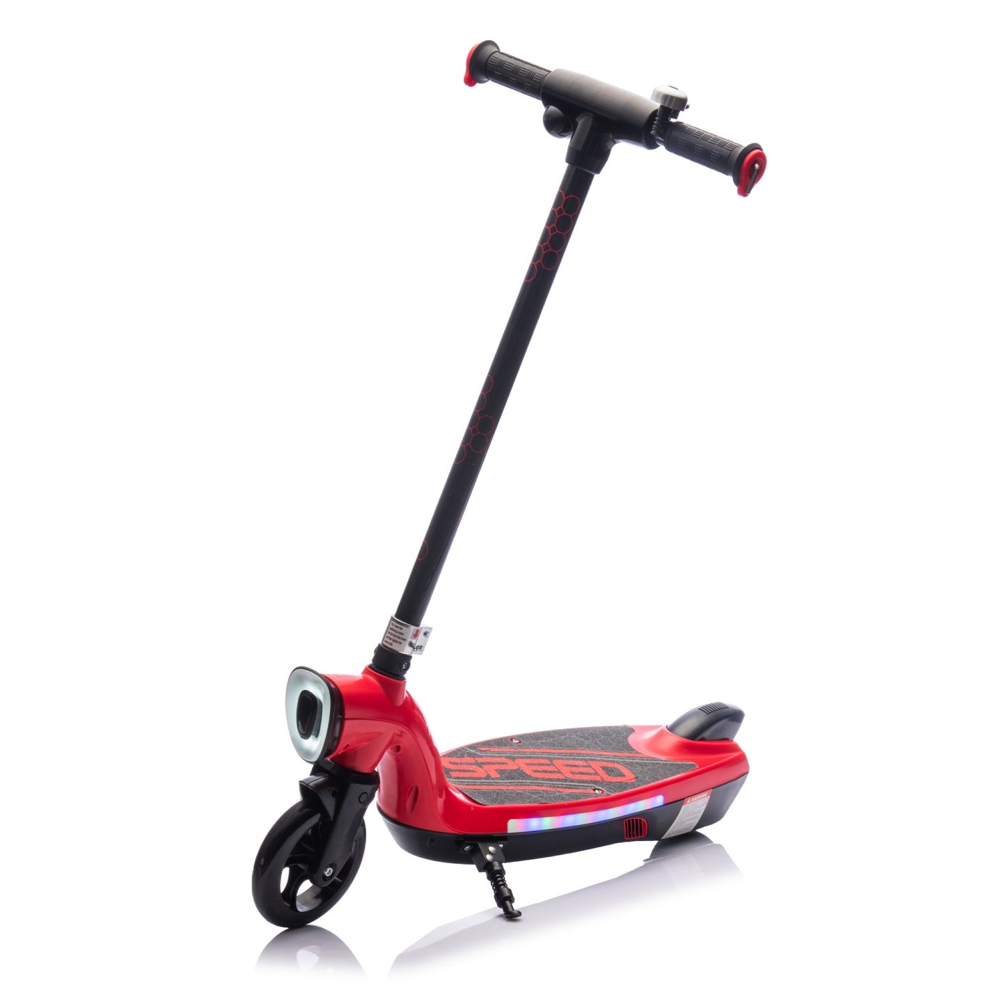 Electric Scooter for Kid 6-12, BTMWAY Sport Scooters with Colorful LED Lights and 6.84 MPH Speed, Lightweight Electric Scooter with Kickstand, Scooter Bell,  Rear Brake, Wider Pedal, Non-Slip Handle