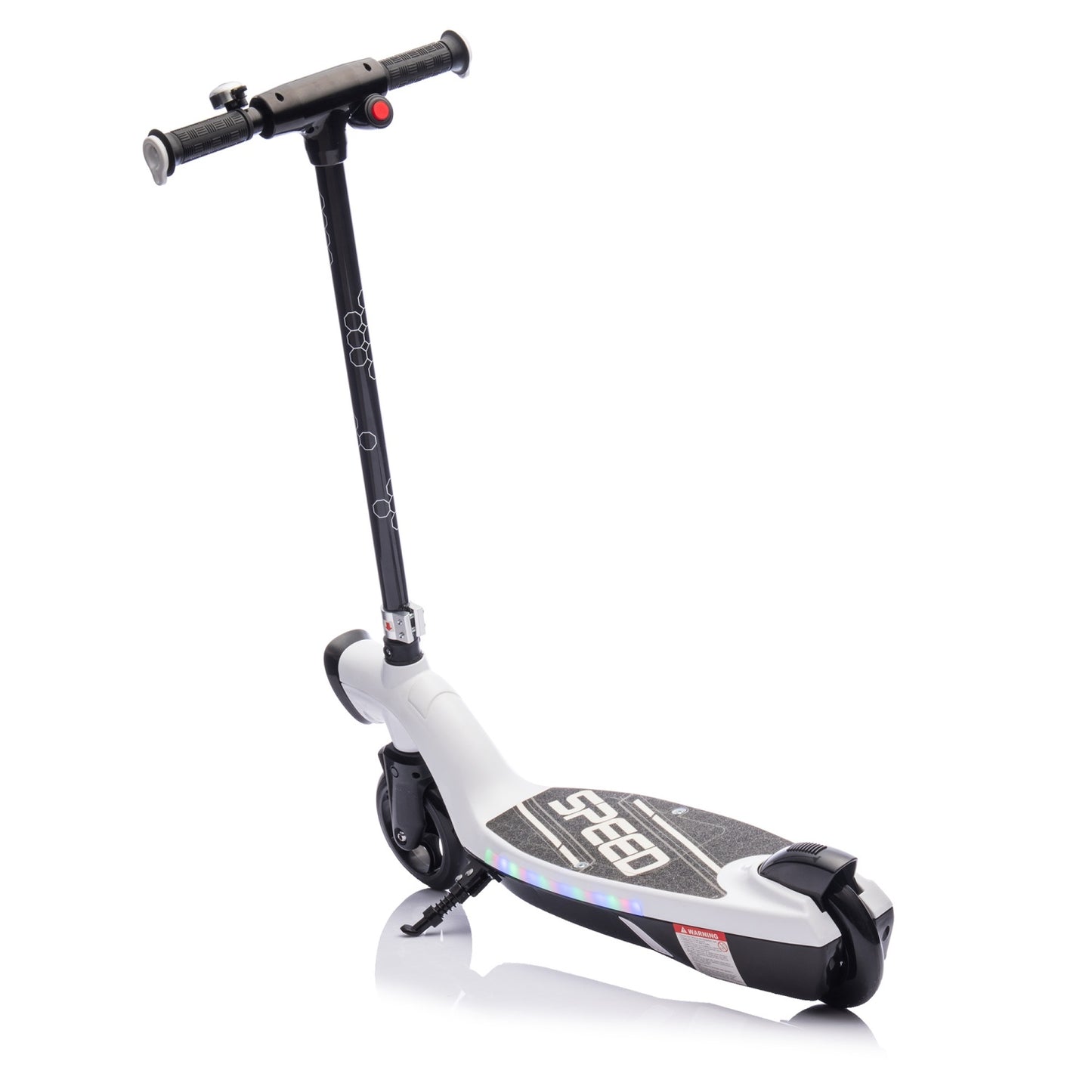 Electric Scooter for Kid 6-12, BTMWAY Sport Scooters with Colorful LED Lights and 6.84 MPH Speed, Lightweight Electric Scooter with Kickstand, Scooter Bell,  Rear Brake, Wider Pedal, Non-Slip Handle