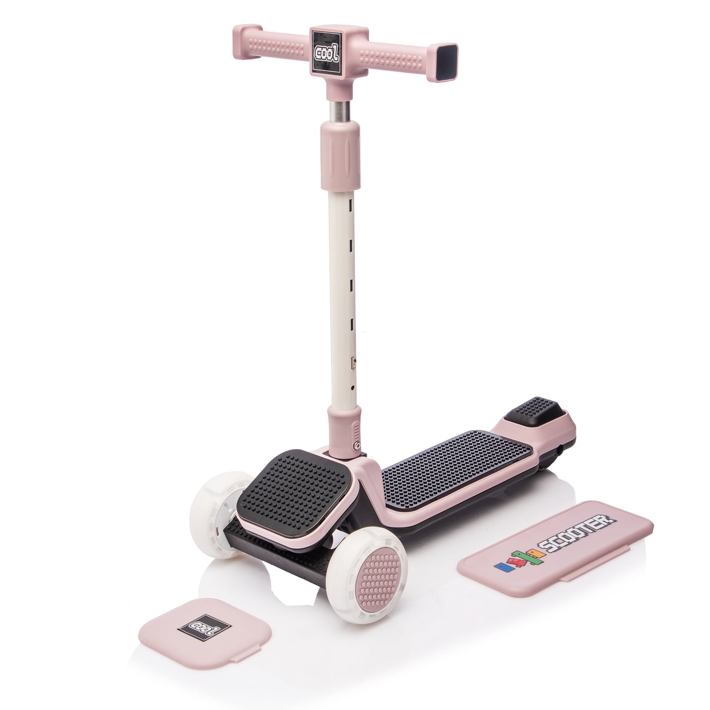 Scooter for Kids Aged 3-9, SHINPT Toddler Scooter for Boys and Girls, Kids Scooters age 3-9 with flashing wheels, Kids Ride On 3-Wheel Scooter W/Buildable Blocks, Folding Kick Scooter for Best Gift