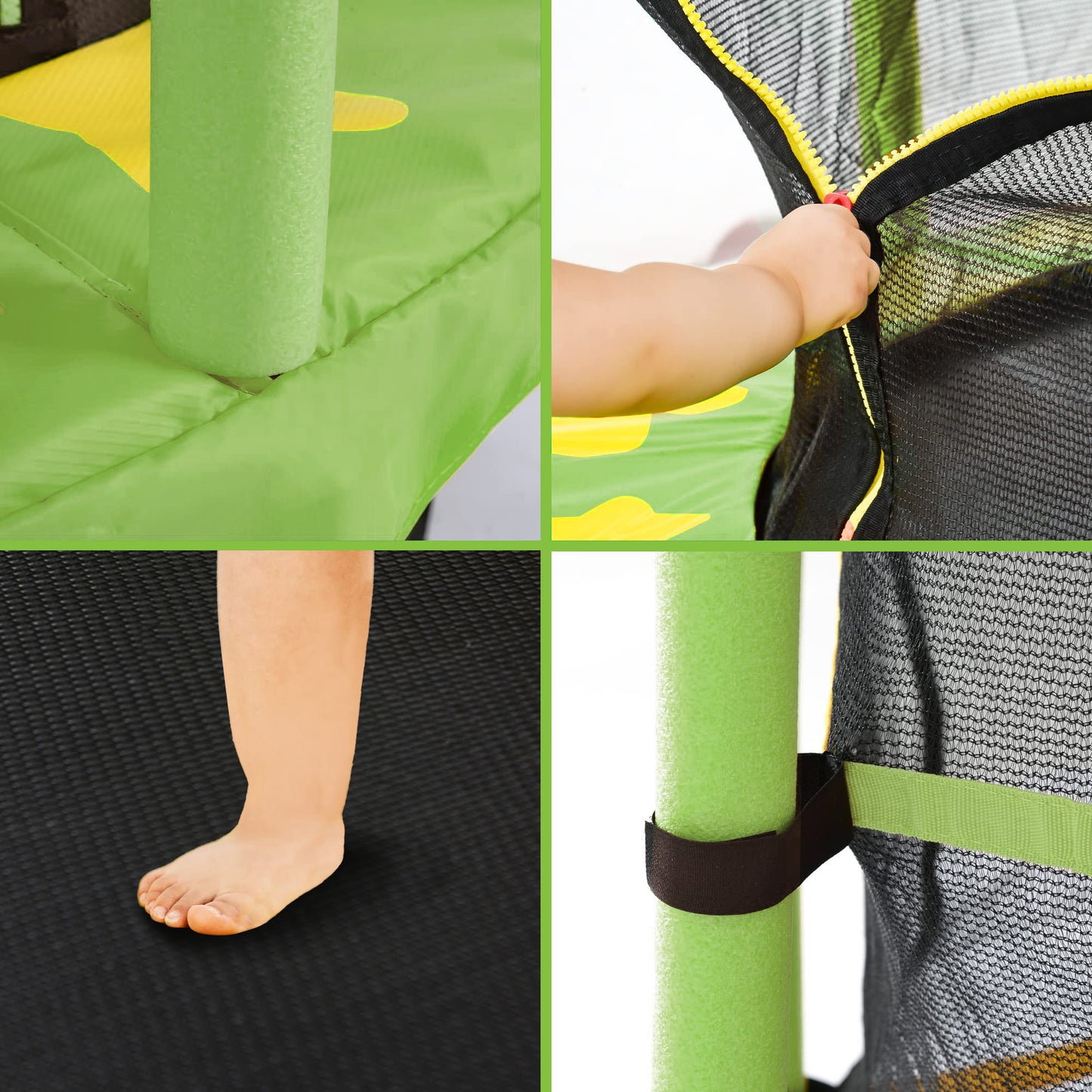 55" Mini Trampoline for Kids, SHINPT Kids Trampoline for Toddlers, 4.5FT Baby Trampoline with Safety Enclosure Net, Small Trampoline with Star Print Indoor/Outdoor, Outside Toy for Kids for Garden