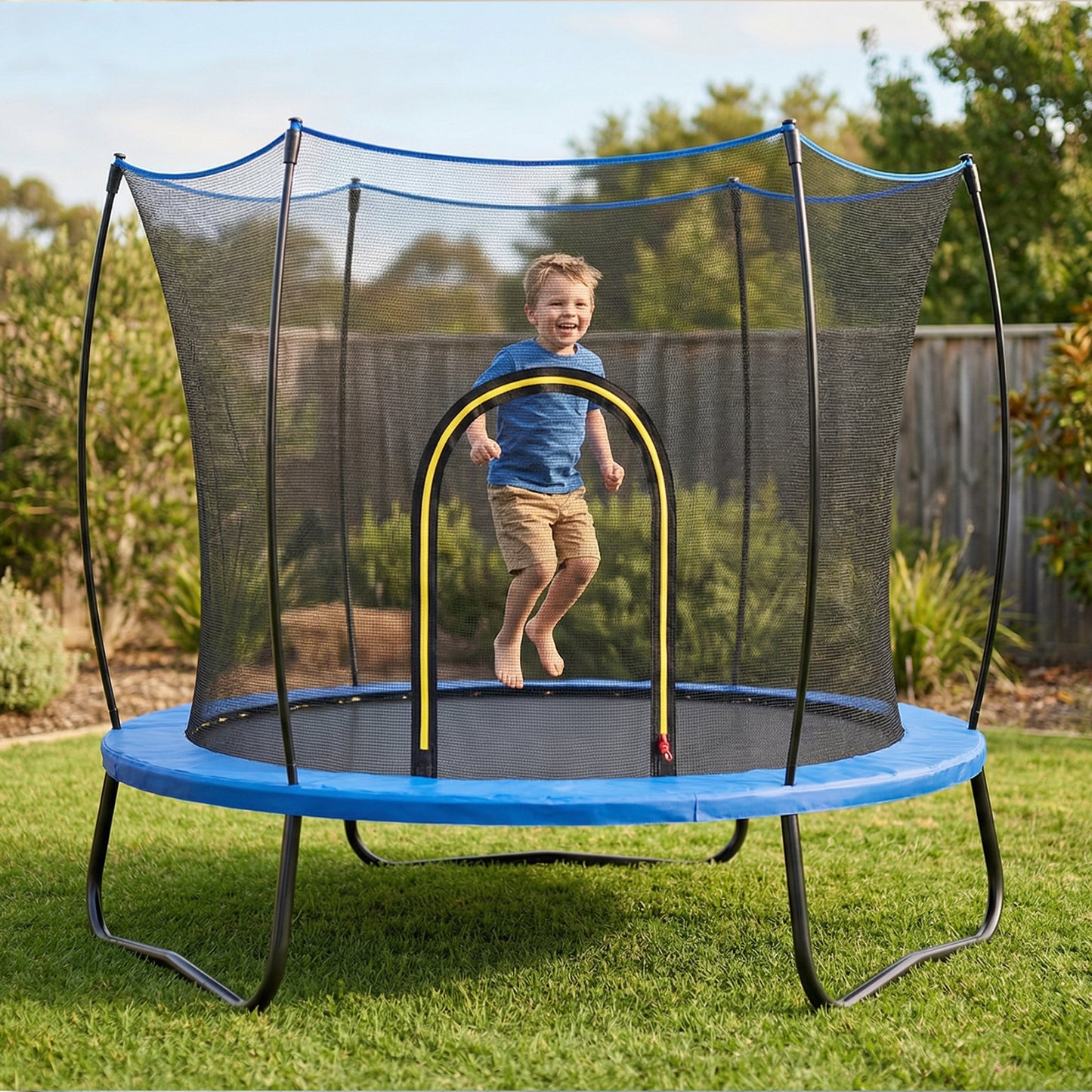 55" Toddler Trampoline for Kids, SHINPT Mini Trampoline for Toddlers 3-8, Outdoor Trampoline with Net for Indoor/Outdoor, Kids Trampoline with No Gap Design, Outdoor Trampoline for Backyard, Lawn