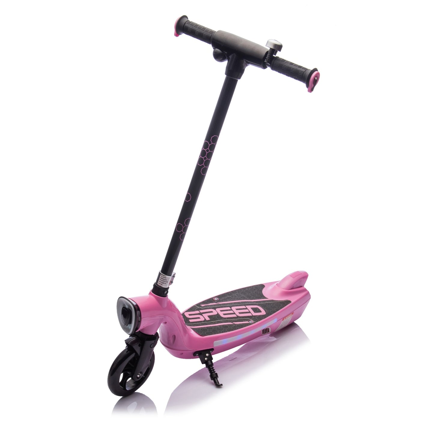Electric Scooter for Kid 6-12, BTMWAY Sport Scooters with Colorful LED Lights and 6.84 MPH Speed, Lightweight Electric Scooter with Kickstand, Scooter Bell,  Rear Brake, Wider Pedal, Non-Slip Handle