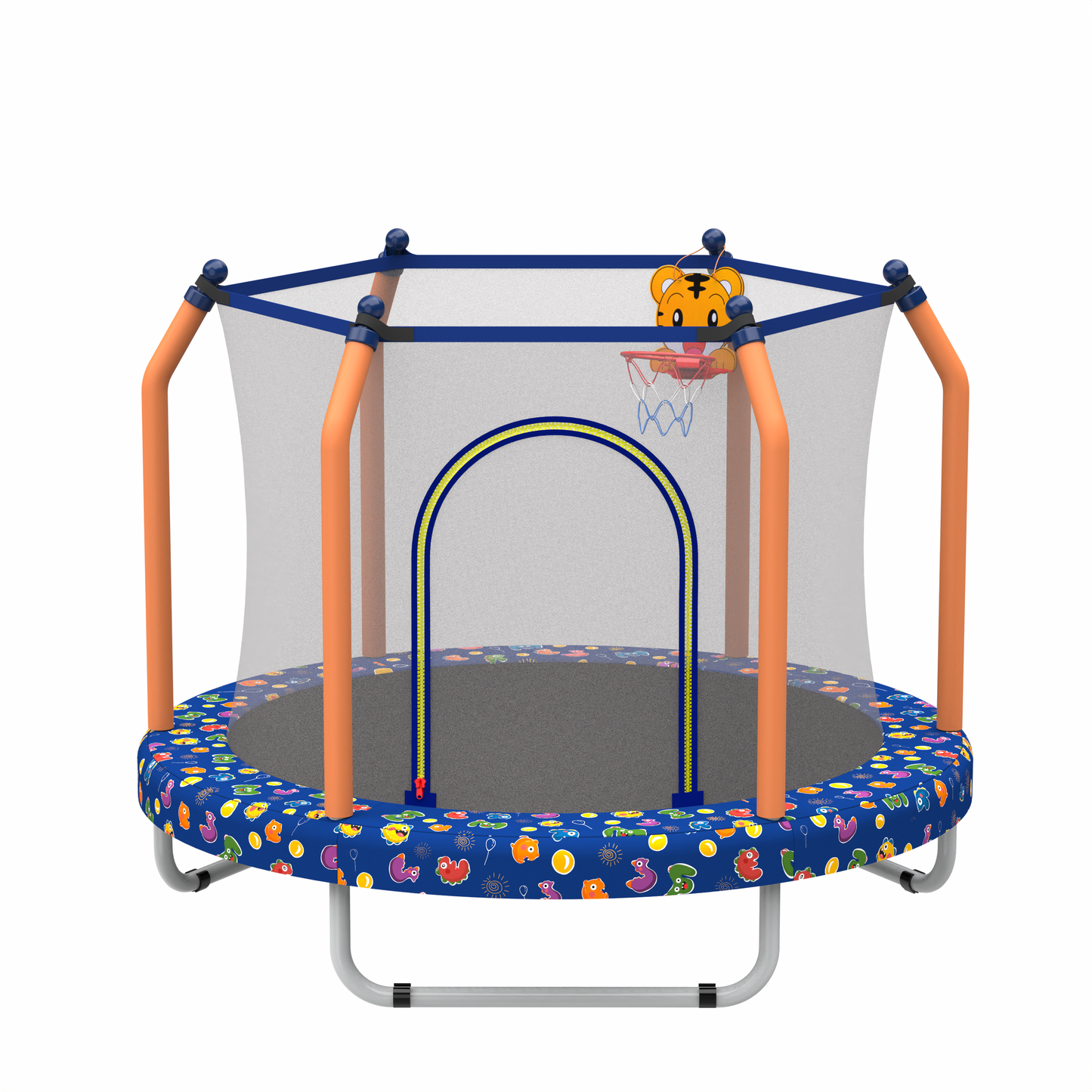 SHINPT 55" Kids Trampoline for Kids Age2-8, Indoor/Outdoor Toddler Trampoline Featuring Safety Handle, Easy Assembly, Entertainment Trampoline Basketball Hoop for Backyard, Patio