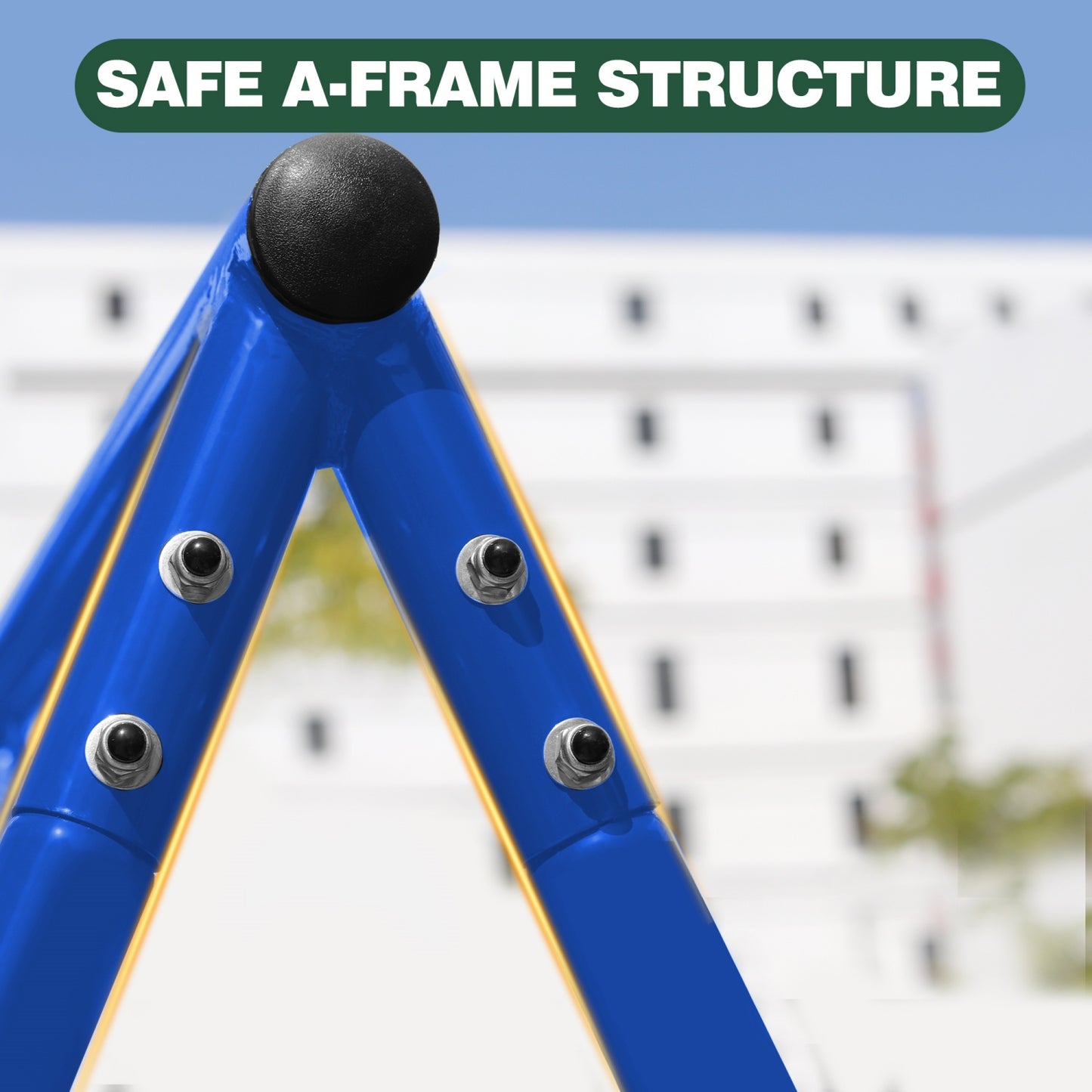 5 in 1 Outdoor Toddler Swing Set for Backyard, SHINPT Playground Swing Sets with 2 Belt Swings and Teeter-totter, Multifunction Playsets with Slide and Glider, Metal Swing Set with 700 lbs Capacity