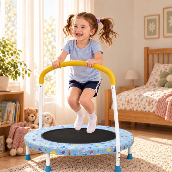 36" Mini Trampoline for Kids Ages 1-6, SHINPT Trampoline for Toddlers for Birthday Gift, 36in Toddler Trampoline Indoor/Outdoor with Handle, Small Trampoline for Yard, Lawn, Garden, Backyard