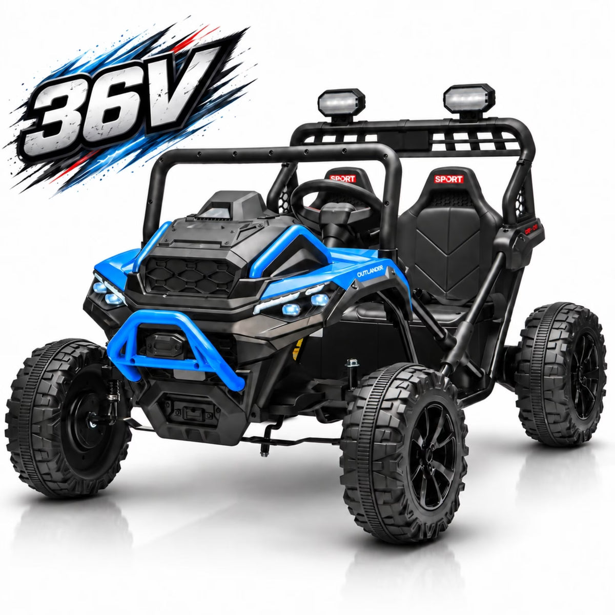 36V 2-Seater Ride On Car for Big Kids, 600W Kids Electric Ride-On Vehicle with 20.08" Wide Seat, 4-Wheel Suspension, Bluetooth, LED Lights, 4-8 MPH, Black