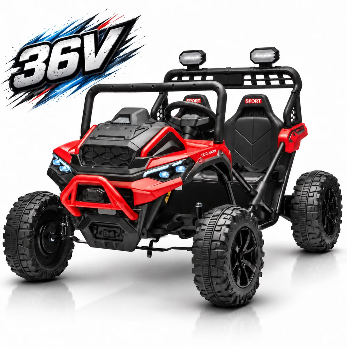 36V 2-Seater Ride On Car for Big Kids, 600W Kids Electric Ride-On Vehicle with 20.08" Wide Seat, 4-Wheel Suspension, Bluetooth, LED Lights, 4-8 MPH, Black