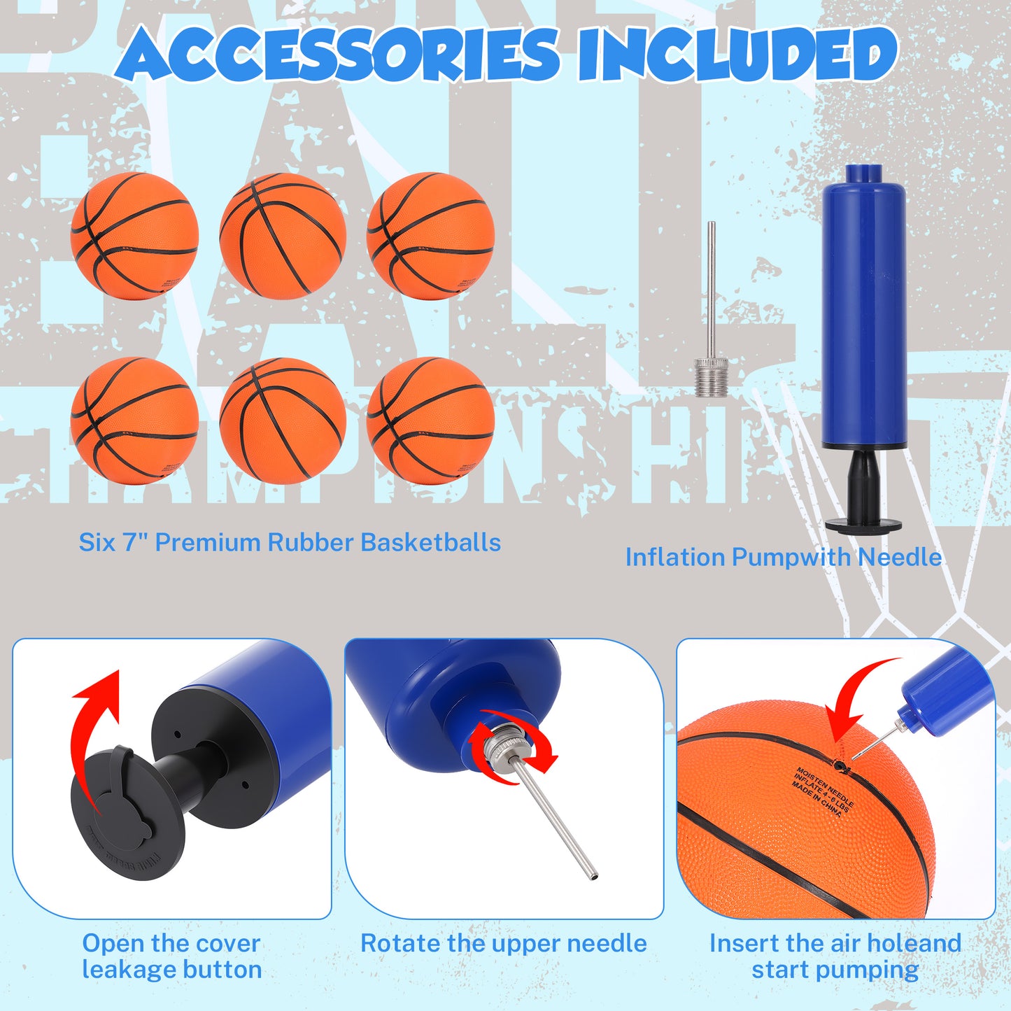 Arcade Basketball Game Indoor, SHINPT Indoor Basketball Hoop for Adults and Kids, Basketball Arcade Game with Steel Frame and Backboard, Arcade Game for Home with 6 Basketballs for Basement, Gameroom