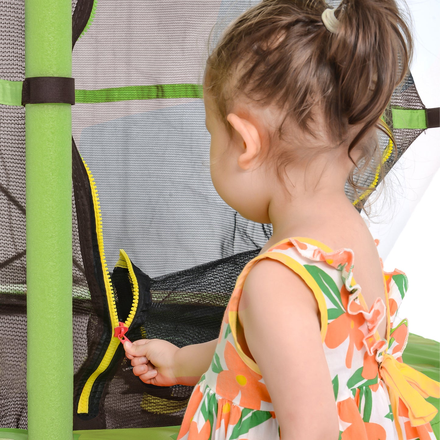 55" Mini Trampoline for Kids, SHINPT Kids Trampoline for Toddlers, 4.5FT Baby Trampoline with Safety Enclosure Net, Small Trampoline with Star Print Indoor/Outdoor, Outside Toy for Kids for Garden