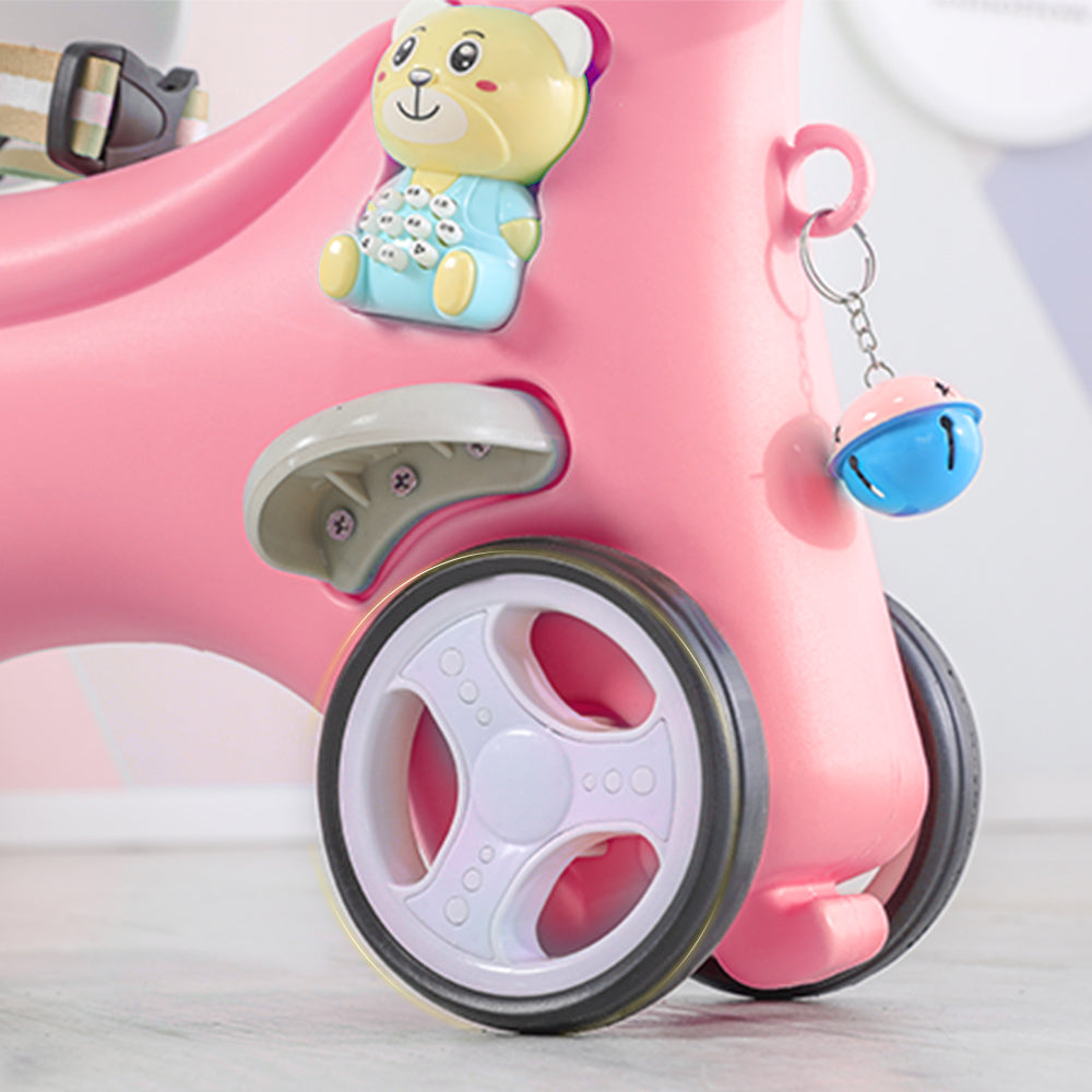 Rocking Horse for 1 Year Old, SHINPT Toddler Rocking Toy with Push Handle, Baby Ride On Toy for Toddlers 1-3, Kids Ride On Horse Indoor, Baby Rocker Toy for Birthday Gift, Blue/Pink Rocking Horse