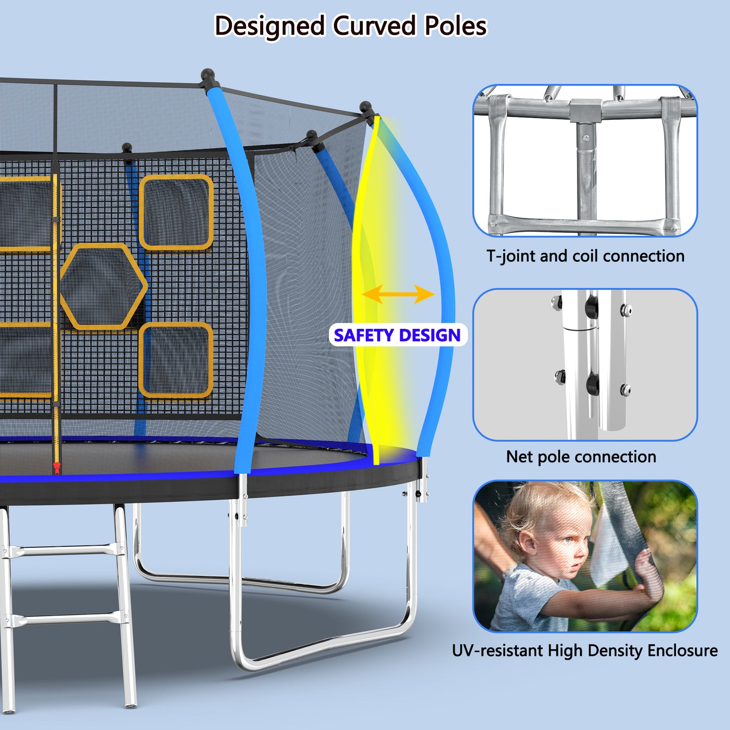 12FT Heavy Duty Trampoline for Kids and Adults, SHINPT Recreational Trampoline with Enclosure Net, Inside/Outside Trampoline with Ball Games, Outdoor Kids Play Equipment for Lawn, Garden, Backyard