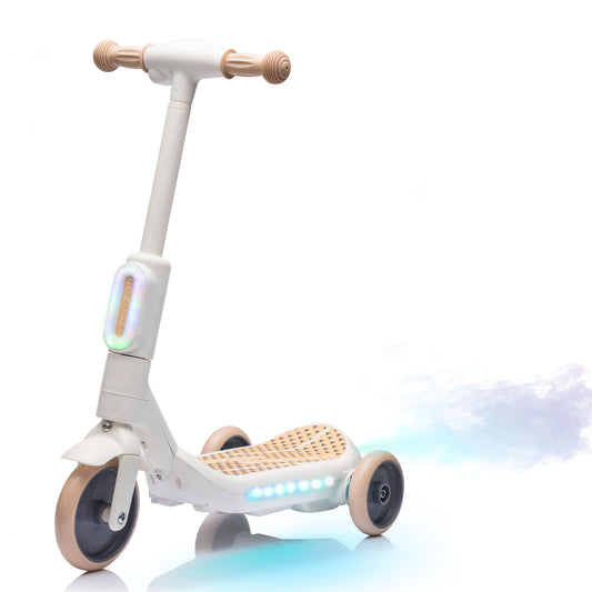 Kids Scooters Age 3-8, SHINPT Toys For 3-8 year old Boys and Girls, Kids Electric Scooter with Tail Color Lights and W/Spray, Toddler Scooter with Wider Pedal, Independent Light Switch With Music