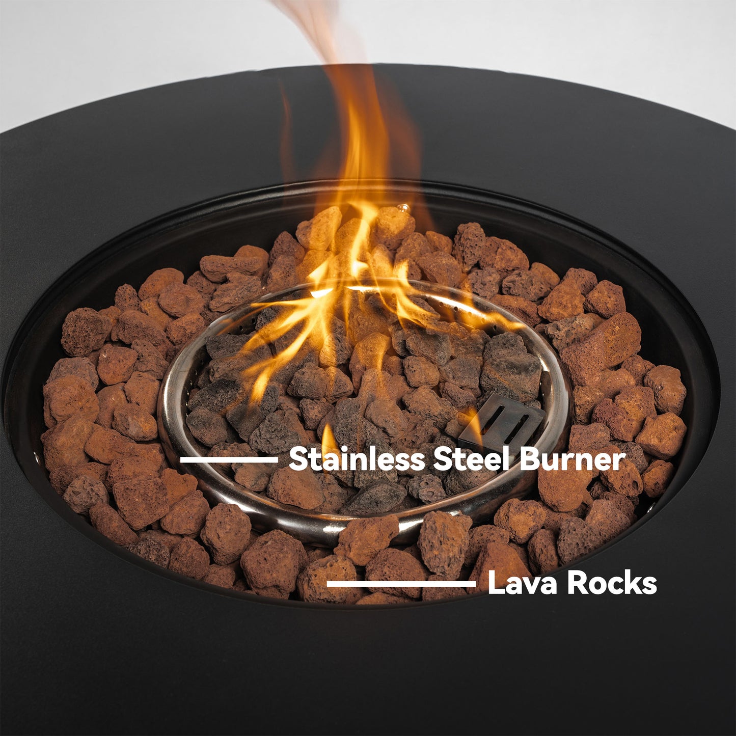 32" Propane Fire Pit Table, SHINPT 50000 BTU Outdoor Fire Pit with Lid and Lava Rock, Outdoor Fire Table for Backyard, Garden, Gas Fire Pit for Outside, Patio, Add Ambience to Gatherings