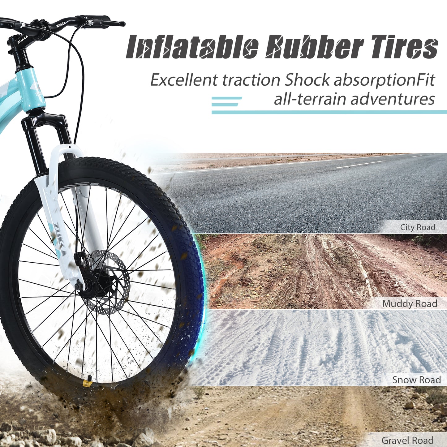 24in Mountain Bike for Kids 9-12, SHINPT Students Bicycle with Adjustable Saddle and Handlebar, 24" Balance Bike with Multiple Colors for Best Gift, Suspension Mountain Bike for All Terrain