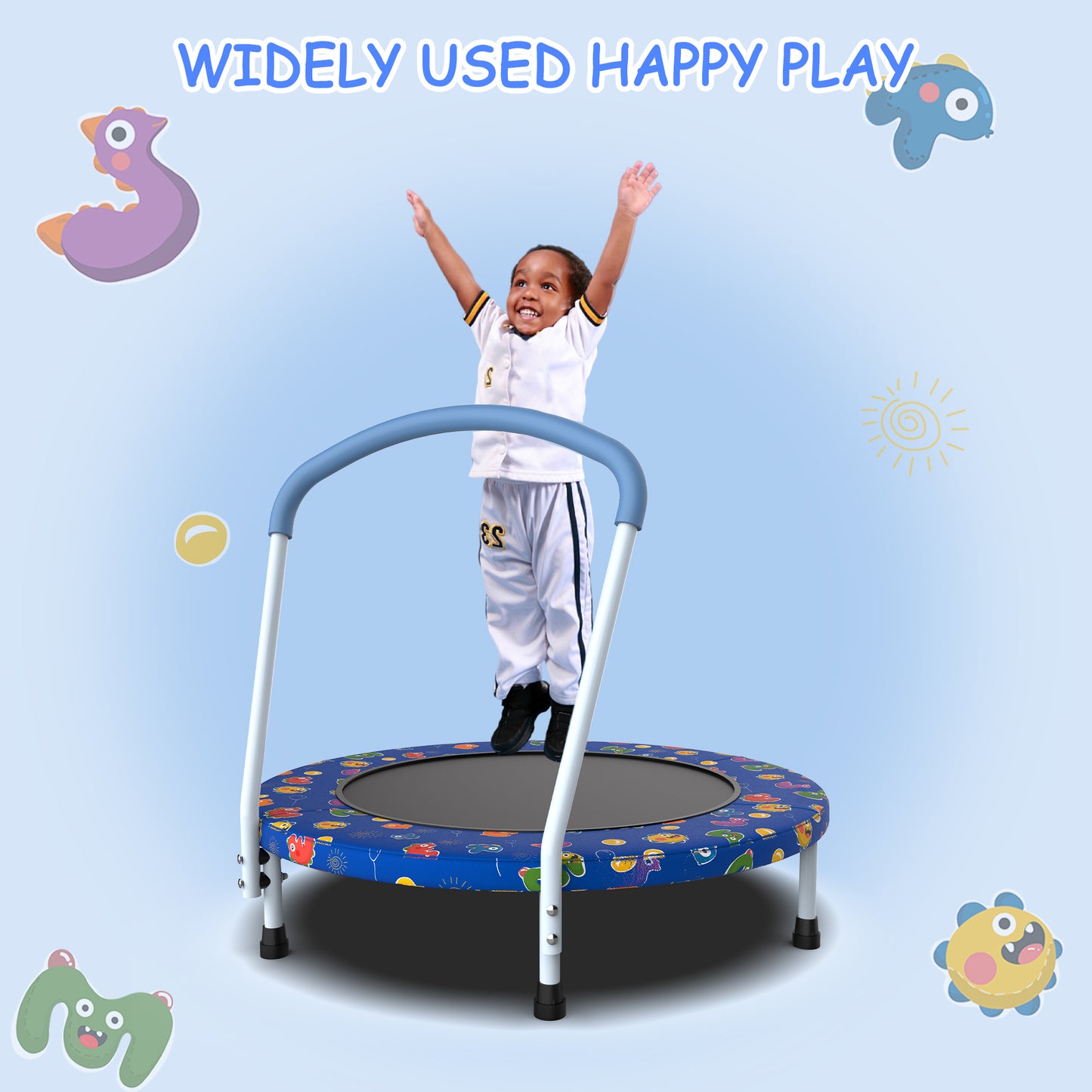 36" Mini Trampoline for Kids Ages 1-6, SHINPT Trampoline for Toddlers for Birthday Gift, 36in Toddler Trampoline Indoor/Outdoor with Handle, Small Trampoline for Yard, Lawn, Garden, Backyard