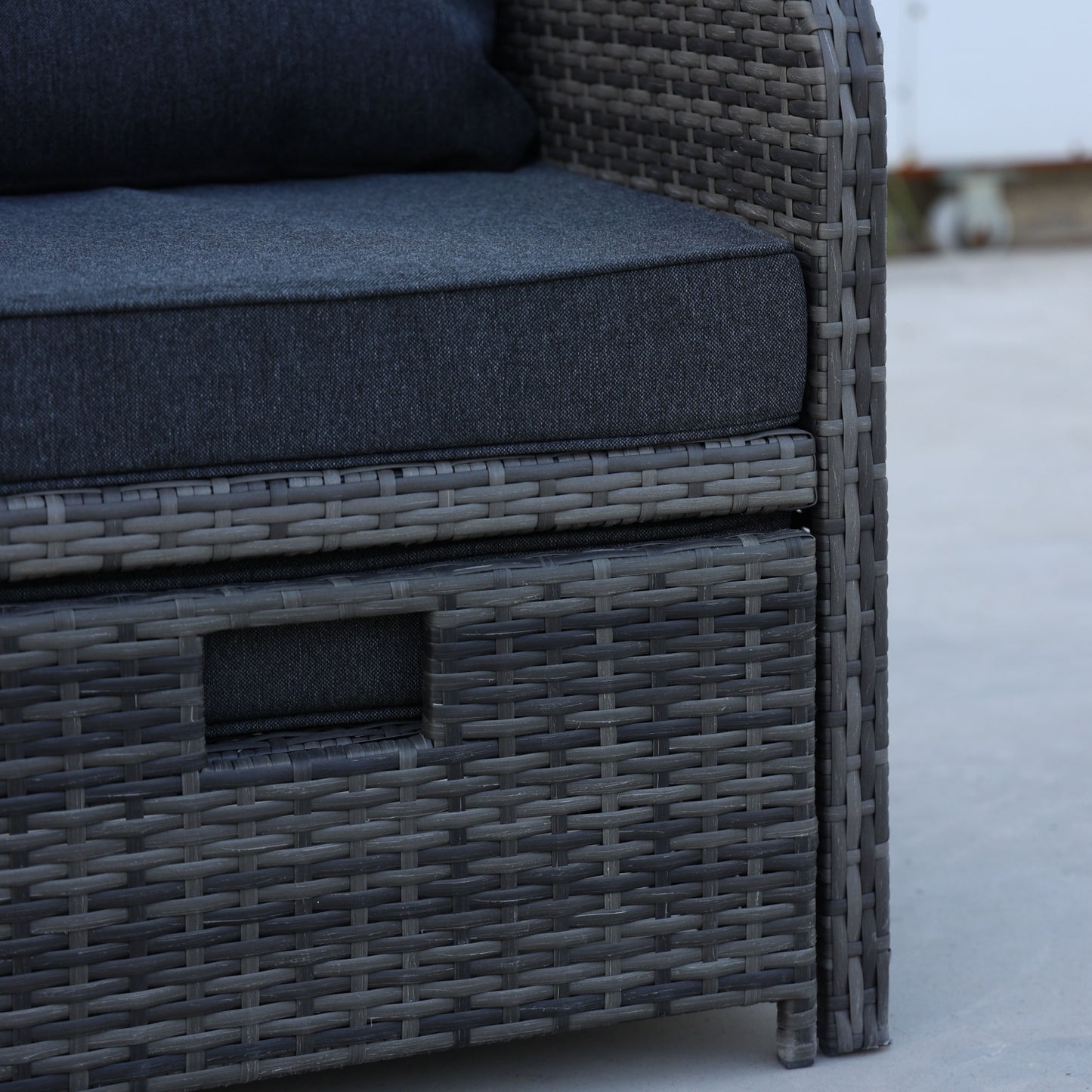 5 Piece Patio Conversation Set, SHINPT Outdoor Patio Sectional Sofa Couch with 2 Ottomans and Coffee Table, Wicker Patio Furniture Set for Poolside, Lawn, Garden, Balcony, Rattan Balcony Furniture