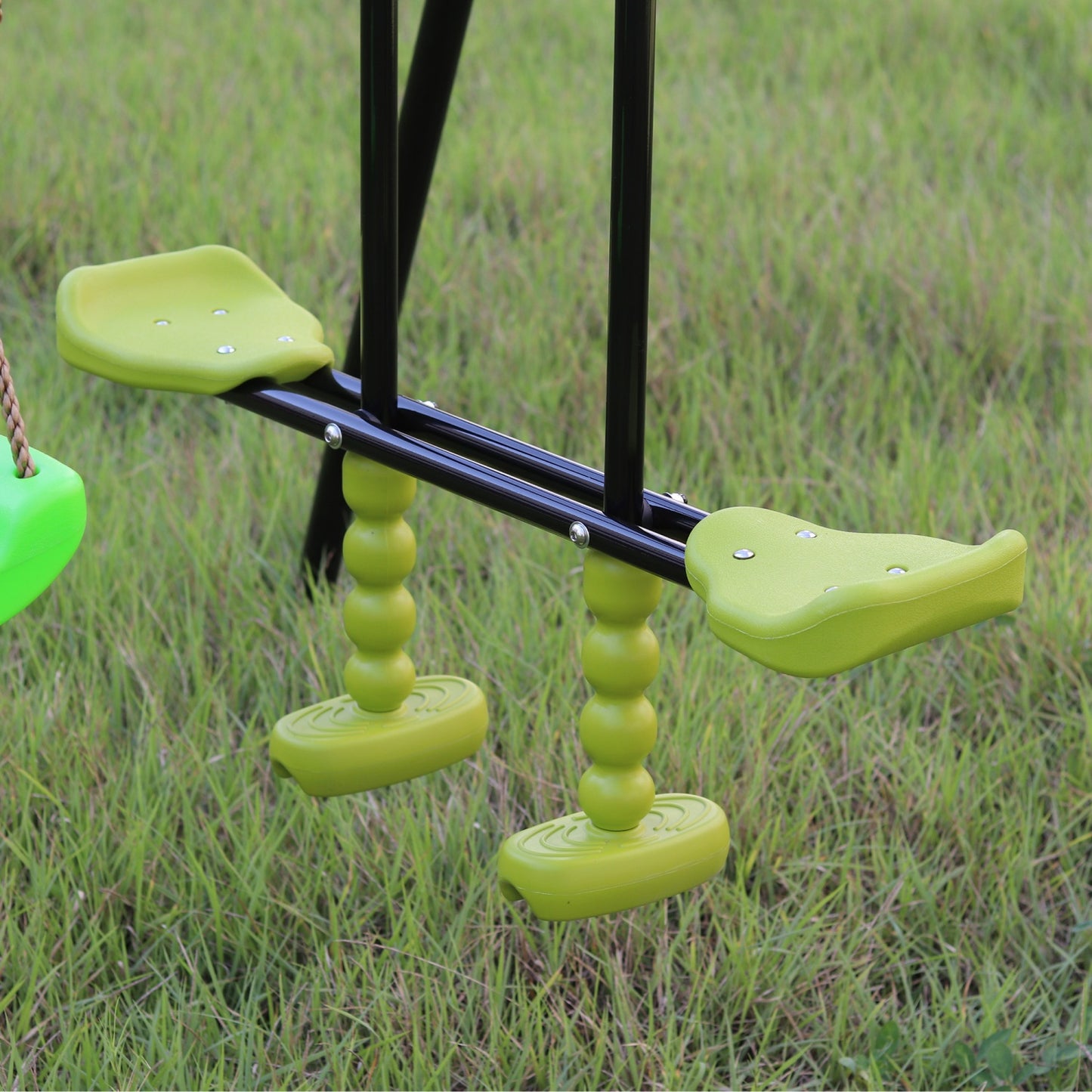 Swing Sets for Backyard, SHINPT 3 in 1 Metal Swing Set with 2 Blet Swings, Toddler Swing Set with Slider for Age 3-10, Playground Swingset Outdoor with 550Lbs Capacity, Easy to Assemble