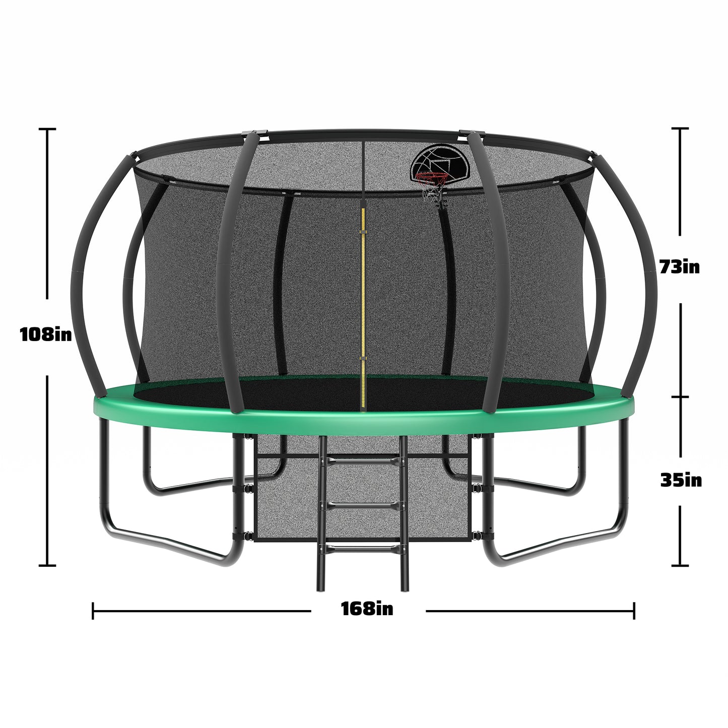 14FT Trampoline for Kids for Gift, SHINPT Outdoor Trampoline with Shoes Storage, Kids Trampoline 14FT with Basketball Hoop, Large Trampoline Outdoor for Backyard, Big Trampoline for Kids