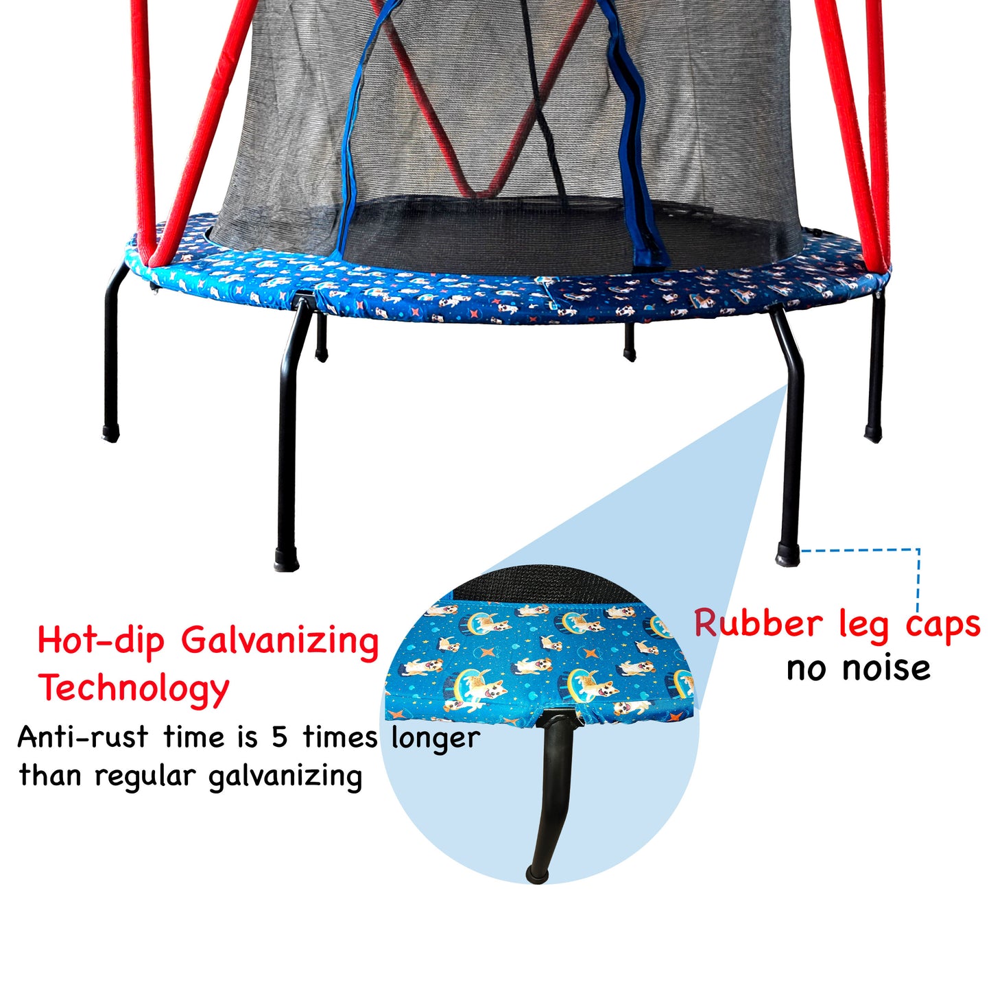 66" Mini Trampoline for Kids Ages 3-9, Kids Trampoline with No-Gap Design & High Safety Net for Boys&Girls, SHINPT Trampoline for Indoor & Outdoor, Rebounder Exercise Trampoline for Backyard, Patio
