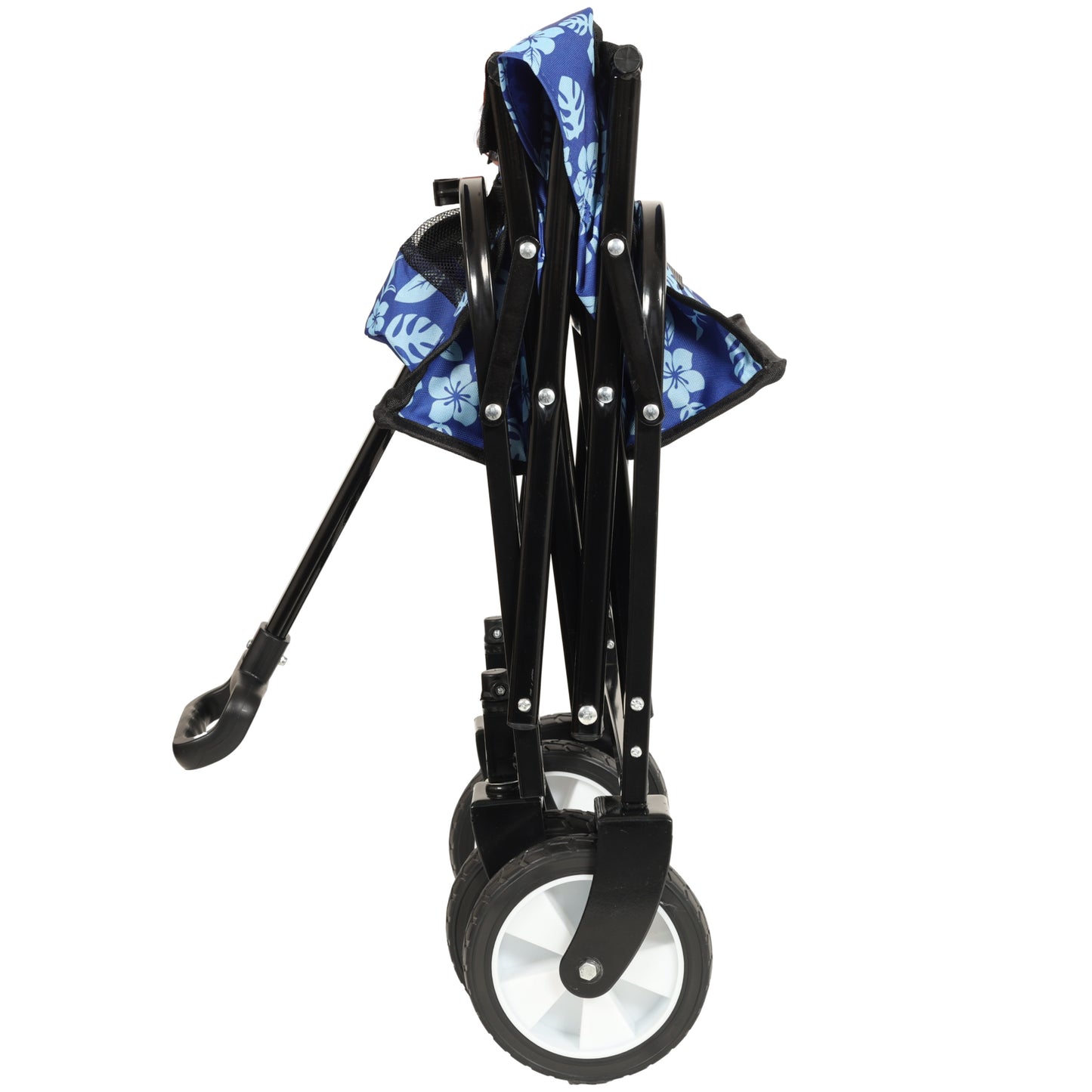 Collapsible Wagon with Wheels, SHINPT Foldable Shopping Cart with Strapping System, Folding Wagon for Camping, Shopping, Sports, Gardeing, Fishing, Grocery Cart with 360 Degree Rotating Wheels