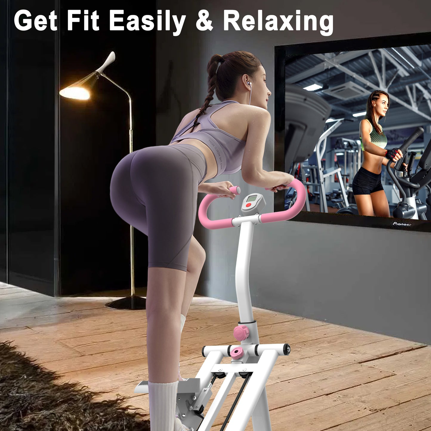Stair Stepper with Resistance, SHINPT Workout Stepper for Home with Adjustable Handlebar, Stair Stepper Machine for Full-Body Exercise, Home Vertical Climber Workout Machine, Fitness Equipment