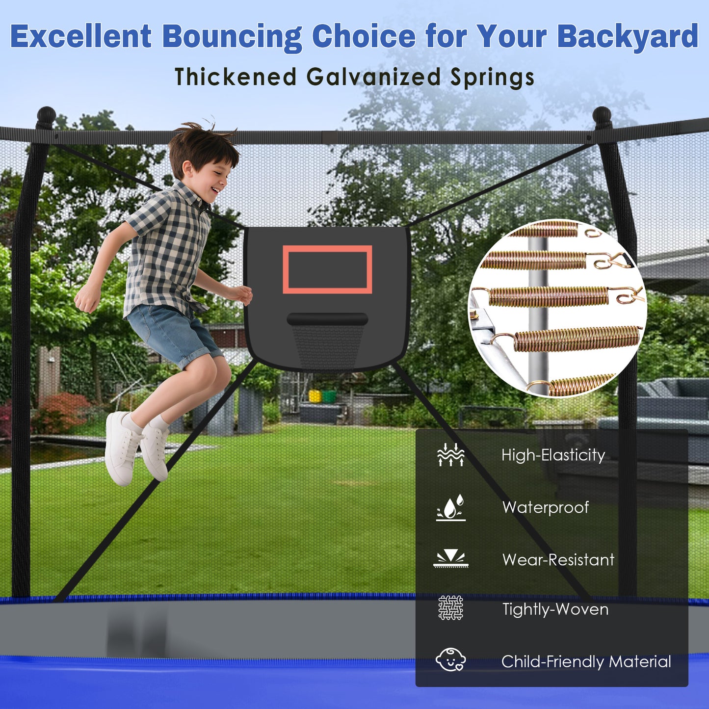 14FT Outdoor Recreational Trampoine for Kids and Adults, SHINPT Large Trampoline with Lights and Basketball Hoop, Heavy Duty Trampoline with 1500lbs Capacity, 14FT Big Trampoline for Backyard, Lawn