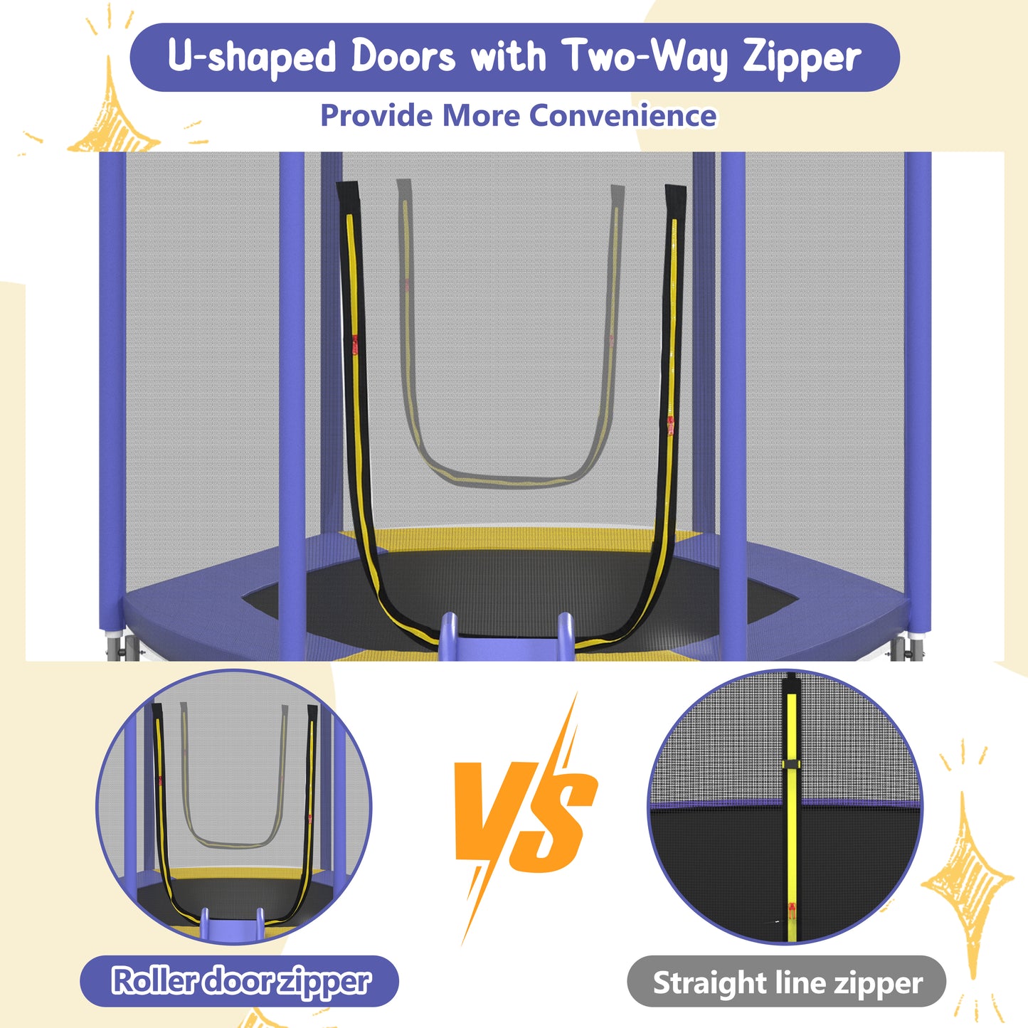 7FT Toddler Trampoline for Kids, SHINPT Outdoor/Indoor Trampoline with Slide and Ladder, Recreational Trampolinewith Safety Enclosure Net, Hexagon Trampoline for Kids 3+, Outside Toy for Backyard