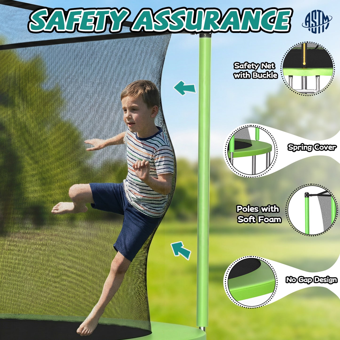 SHINPT 14ft Outdoor Trampoline for Kids, Big Trampoline with Basketball Hoop and Ladder, Heavy Duty Trampoline with Net Meets ASTM Standard, Backyard Trampoline for Adult, Large Trampoline for Gift