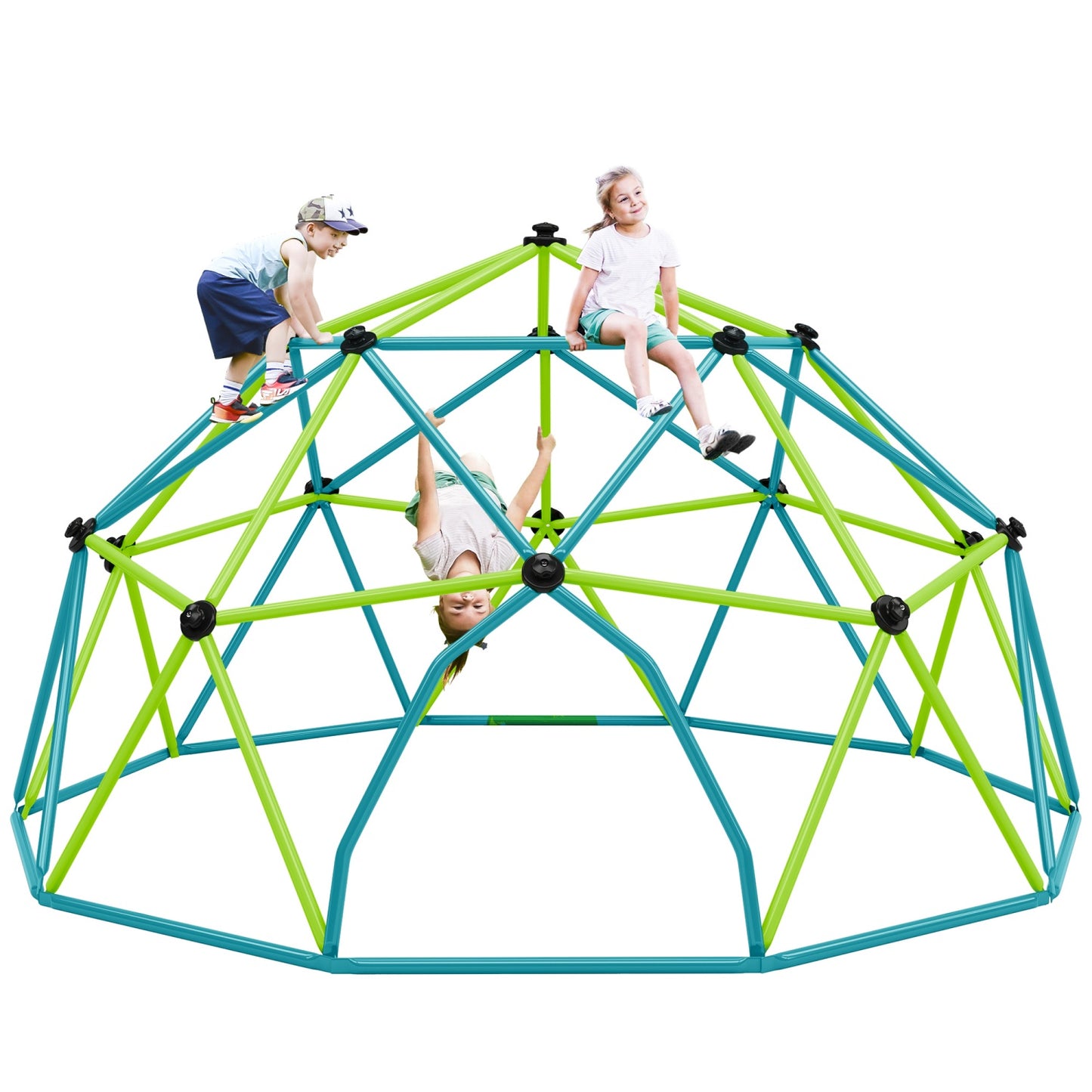 Climbing Dome for Kids Age 3-8, 13 ft Outdoor Jungle Gym with Rust & UV Resistant Steel, Geometric Playground Dome Climber Monkey Bars Climbing Tower for Backyard, Supporting 1000 LBS, Easy Assembly