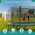 BTMWAY 12ft Trampoline for Kids, Outdoor Trampoline with Basketball Hoop, Recreational Trampolines with 6 Curved Poles, Heavy Duty Trampoline with No-gap Design, Kids's Play Ground Outdoor