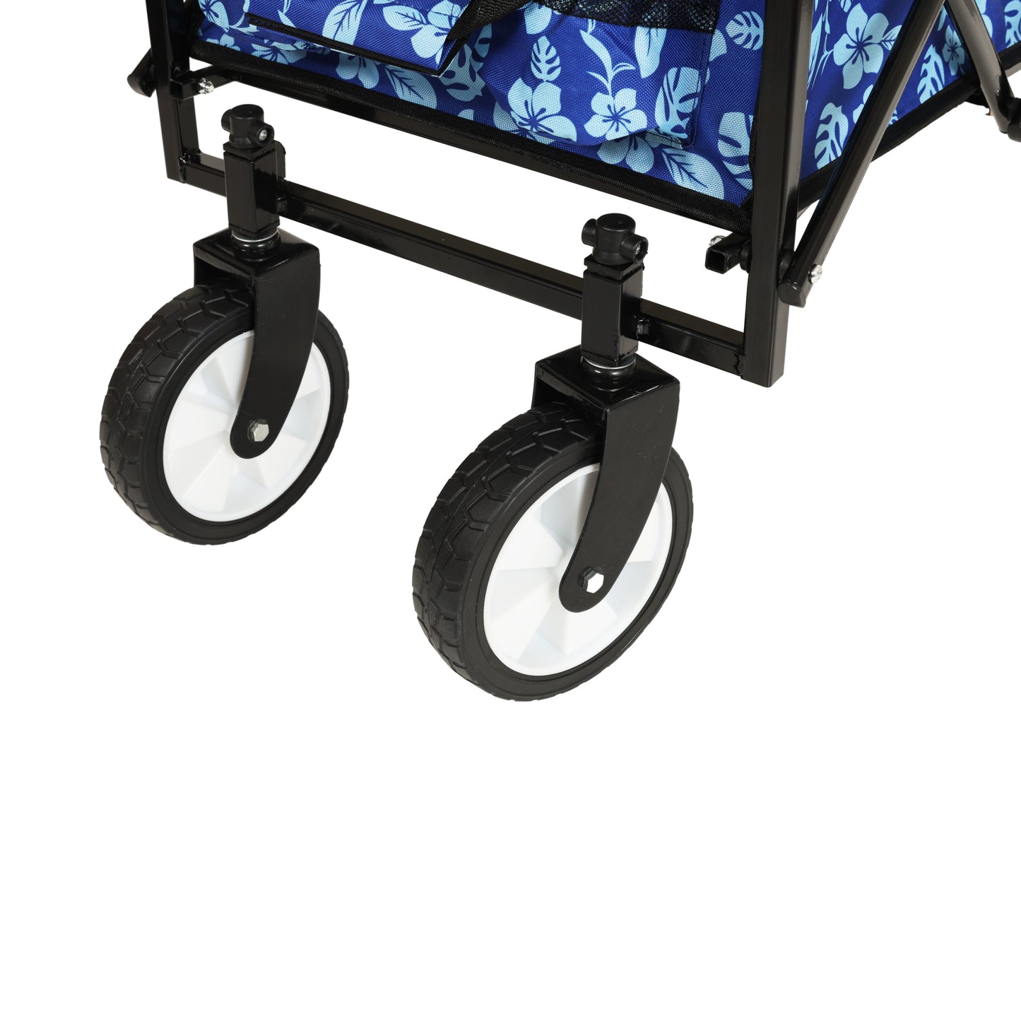 Collapsible Wagon with Wheels, SHINPT Foldable Shopping Cart with Strapping System, Folding Wagon for Camping, Shopping, Sports, Gardeing, Fishing, Grocery Cart with 360 Degree Rotating Wheels