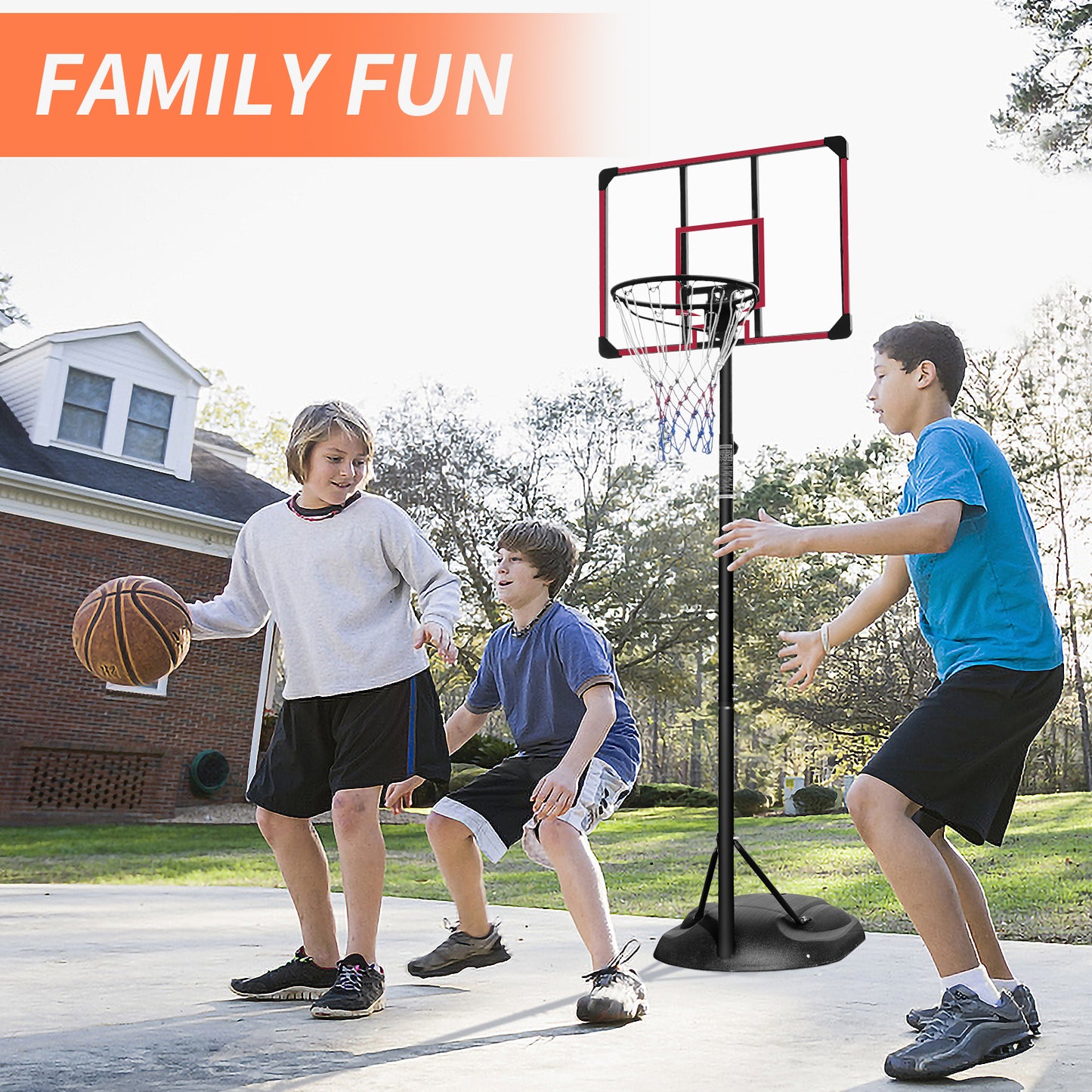 7.5FT-9.2FT Portable Basketball Hoop for Outdoor/Indoor, SHINPT Lifetime Basketball Hoop with 32 Inch Backboard, Indoor&Outdoor Basketball Hoop for Kids, Basketball Goal Outdoor with Wheels