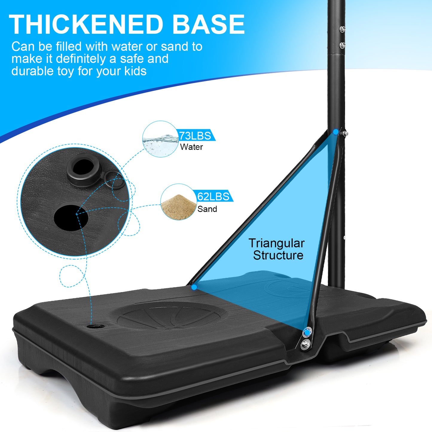 5.6FT-7FT Adjustable Basketball Hoop for Kids, SHINPT Portable Basketball Hoop Outdoor, Indoor&Outdoor Basketball Hoop with 28 Inch Backboard, Basketball Equipment with Stable Base and Wheels