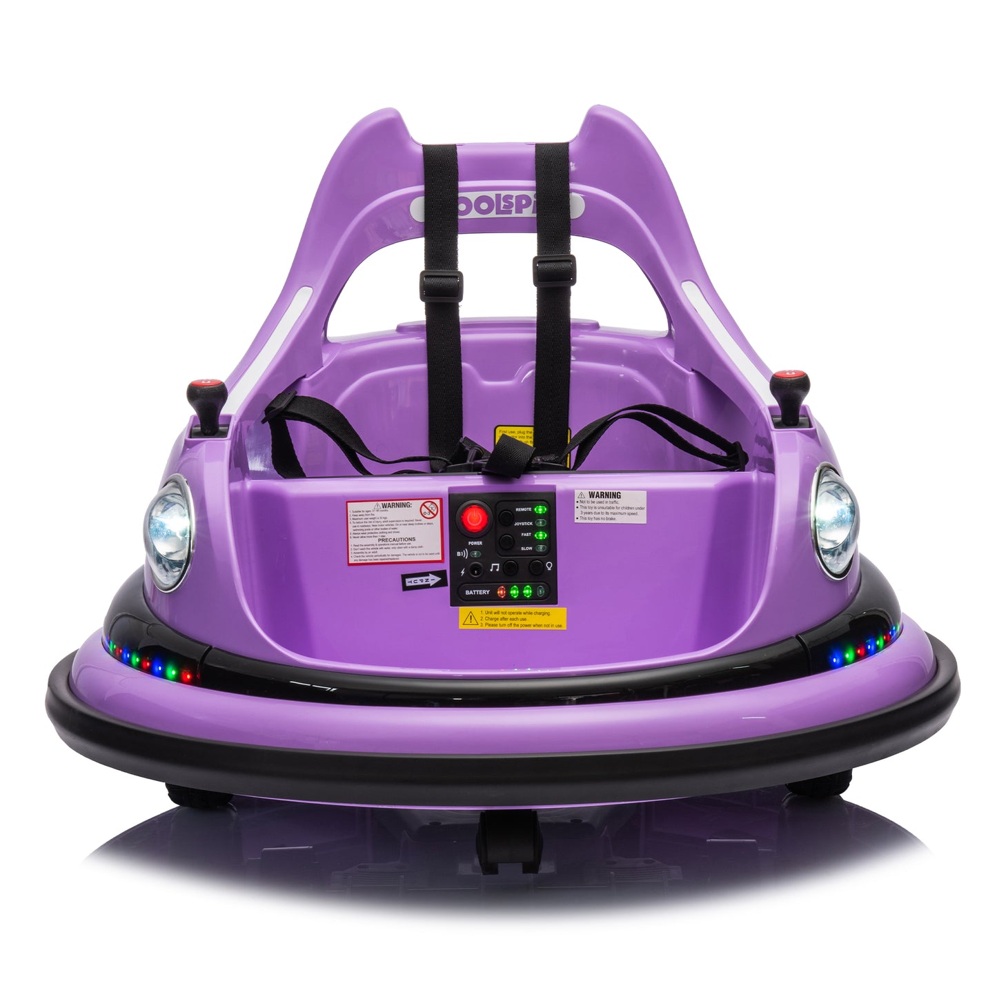 Shinpt 12V Toddler Bumper Car with Remote Control,Electric Car for Kids 1.5-5 years,LED Lights,Bluetooth,360-Degree Spin,Floor Cleaning Car for Kids
